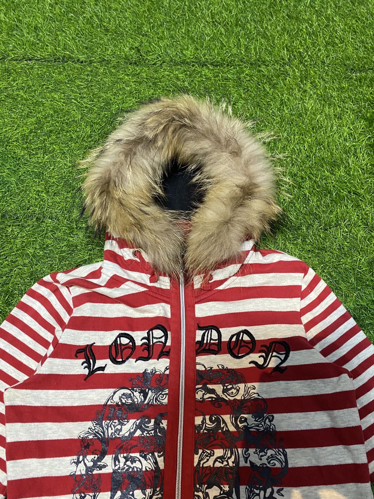 Beauty Beast × If Six Was Nine × Le Grande Bleu (L.G.B.) CRUX FUR HOODIE STRIPE IFSIX LGB STYLE ❤️‍🔥 Size US M / EU 48-50 / 2 - 5 Thumbnail
