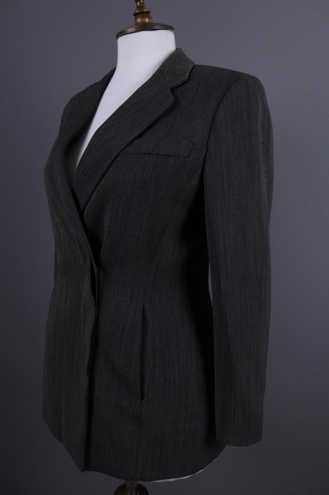 Designer Max Mara Gray Wool Double Breasted Blazer Jacket Size 40 / S Size S / US 4 / IT 40 - 8 Thumbnail