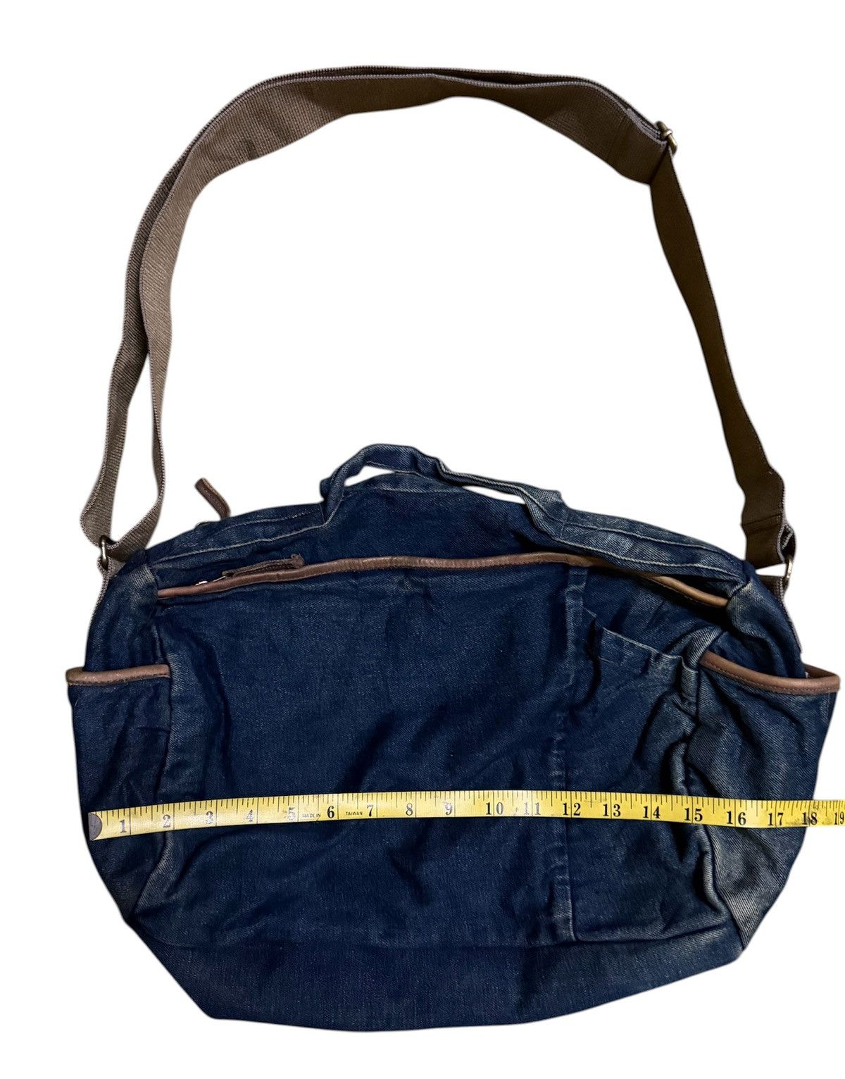 Japanese Brand Denim Messenger Bag Often Popular Handmade Size ONE SIZE - 6 Thumbnail
