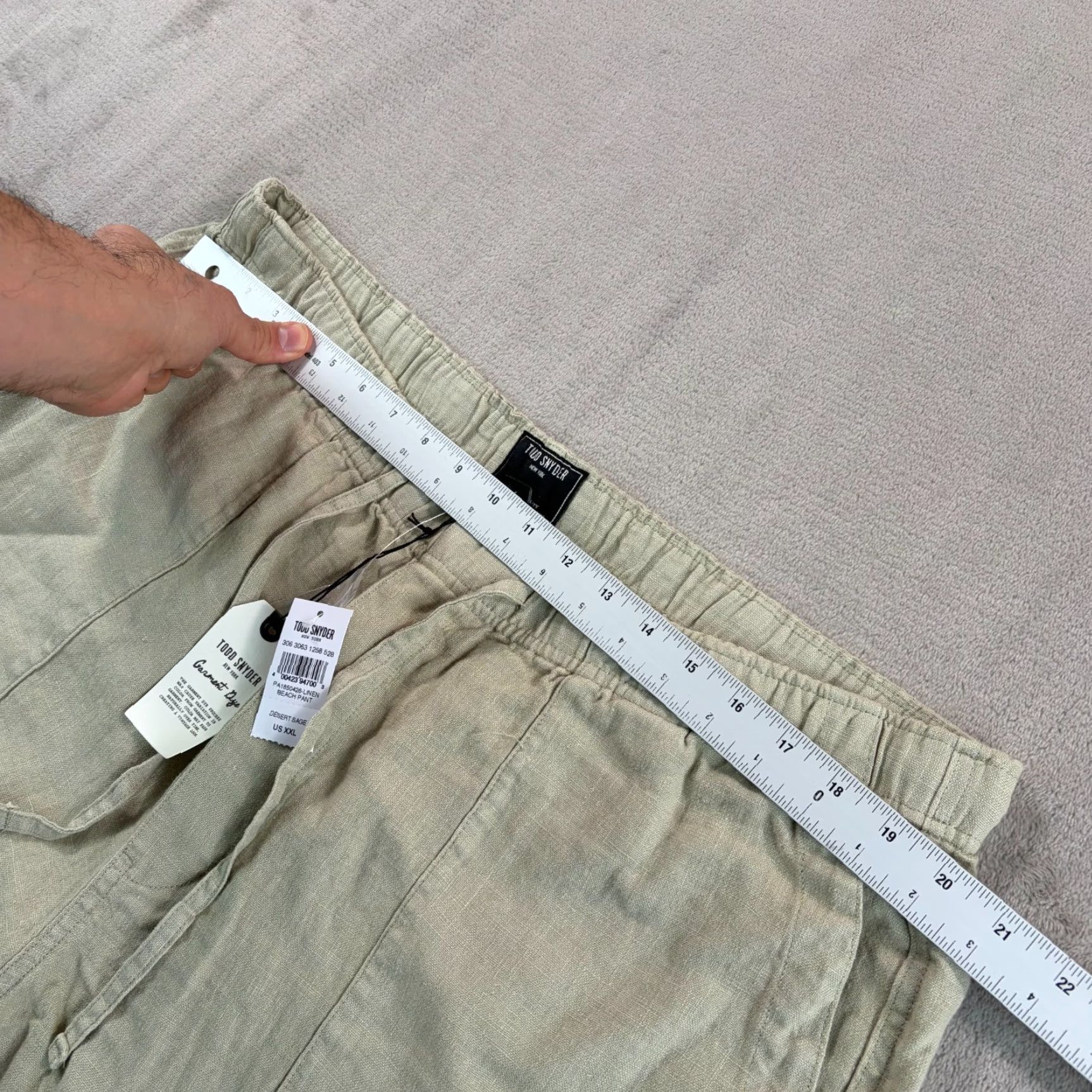 Todd Snyder TODD SNYDER Pants Desert Sage 2XL Linen Beach Straight Fit Mens NWT Clothing 100% Linen Size US 39 - 6 Thumbnail