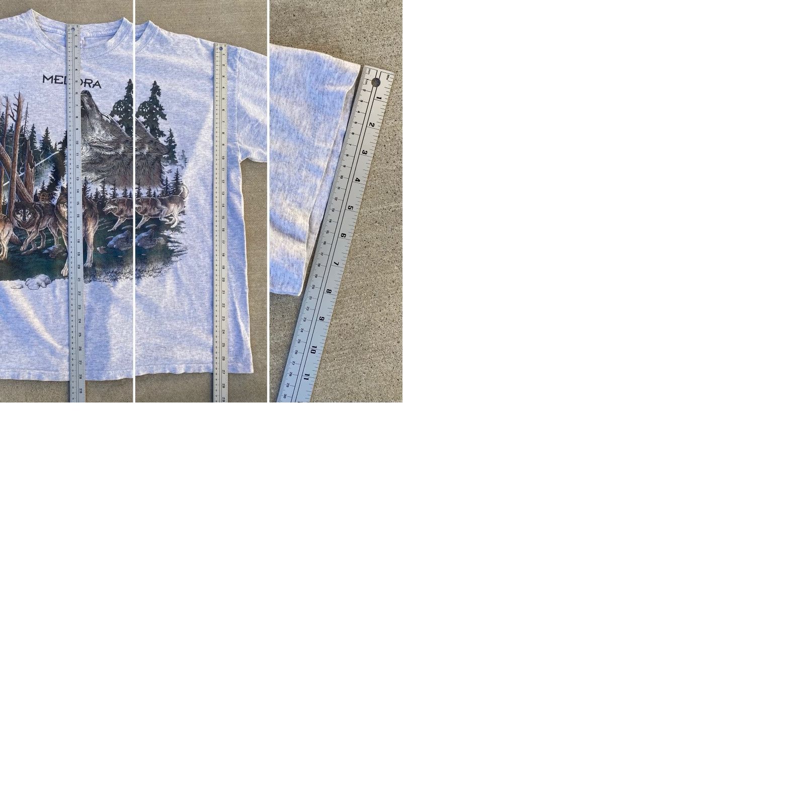 Vintage VINTAGE Medora North Dakota Wolf Pack Graphic T-Shirt Nature Tee Wildlife XL Mens Gray 100% Cotton Premier Sportswear 1990s Wolf Pack Outdoors Size US XL / EU 56 / 4 - 12 Thumbnail