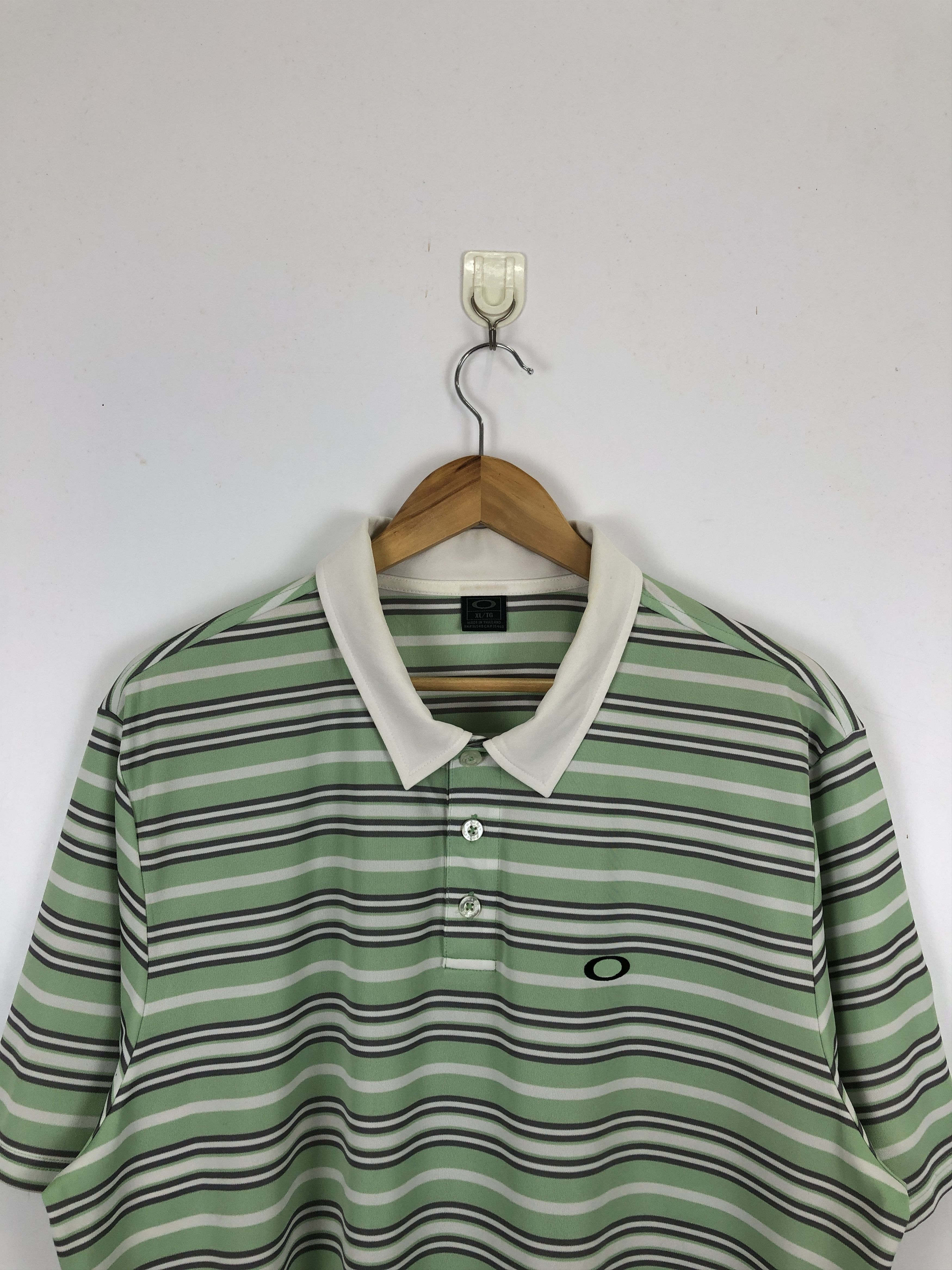 Vintage Vintage Oakley Striped Polo Short Sleeve Shirt TA0474 Size US XL / EU 56 / 4 - 2 Thumbnail