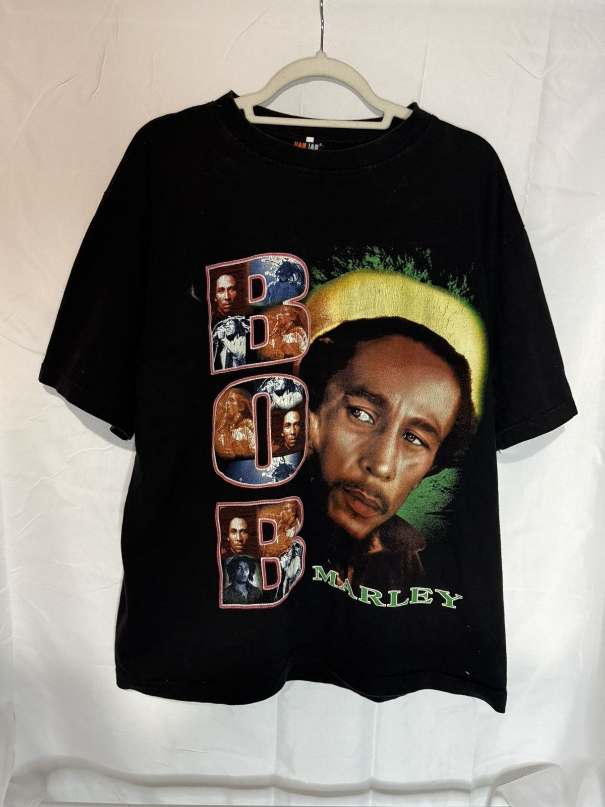 Bob Marley 💨 2001 Bob Marley Portrait Collage Tee Y2K Reggae Hip-Hop Size US L / EU 52-54 / 3 - 1 Thumbnail