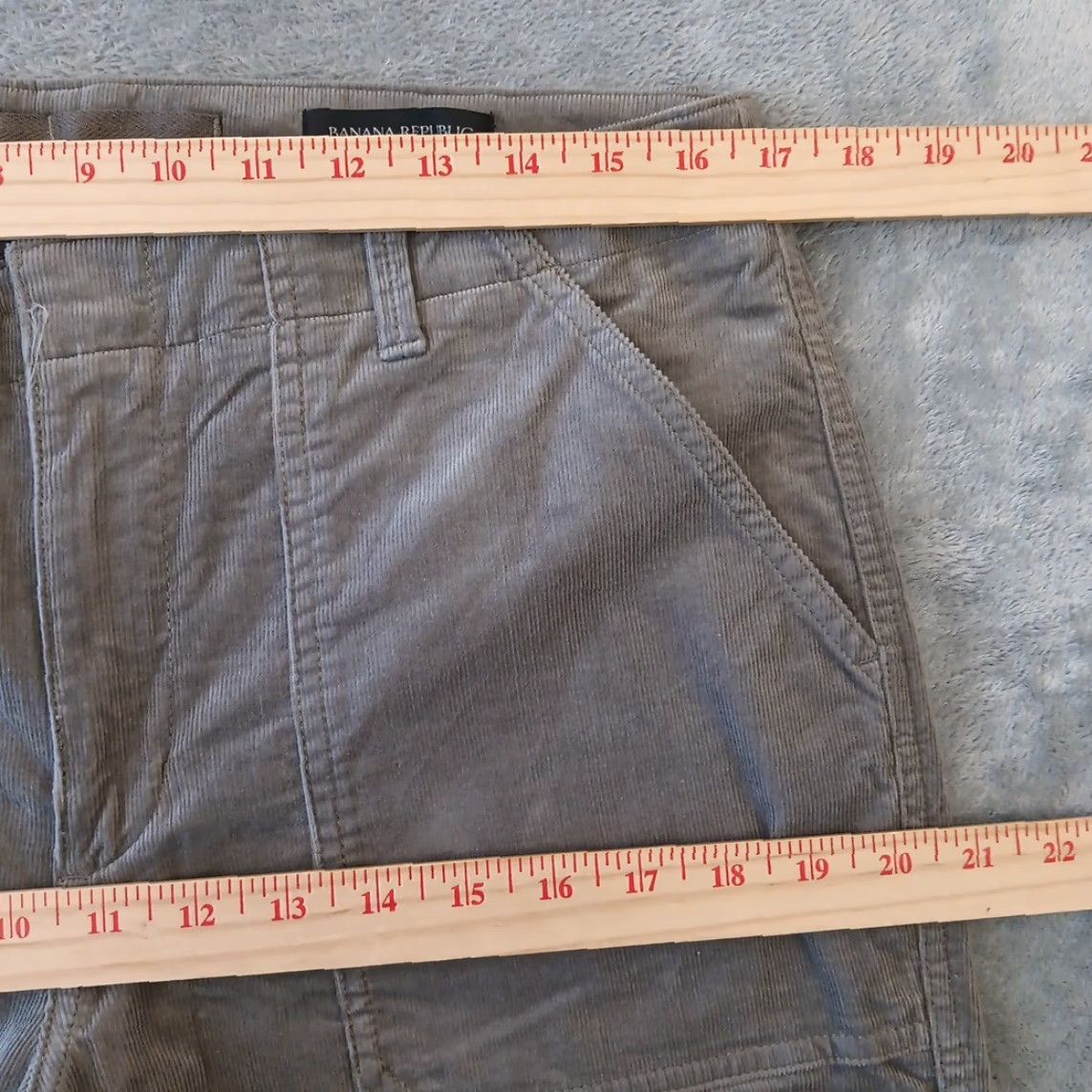 Banana Republic Banana Republic Pants Womens Size 12 Regular Gray Corduroy Ankle Zip Pockets Tapered Inseam 29 in Size 34" / US 12 / IT 48 - 3 Thumbnail