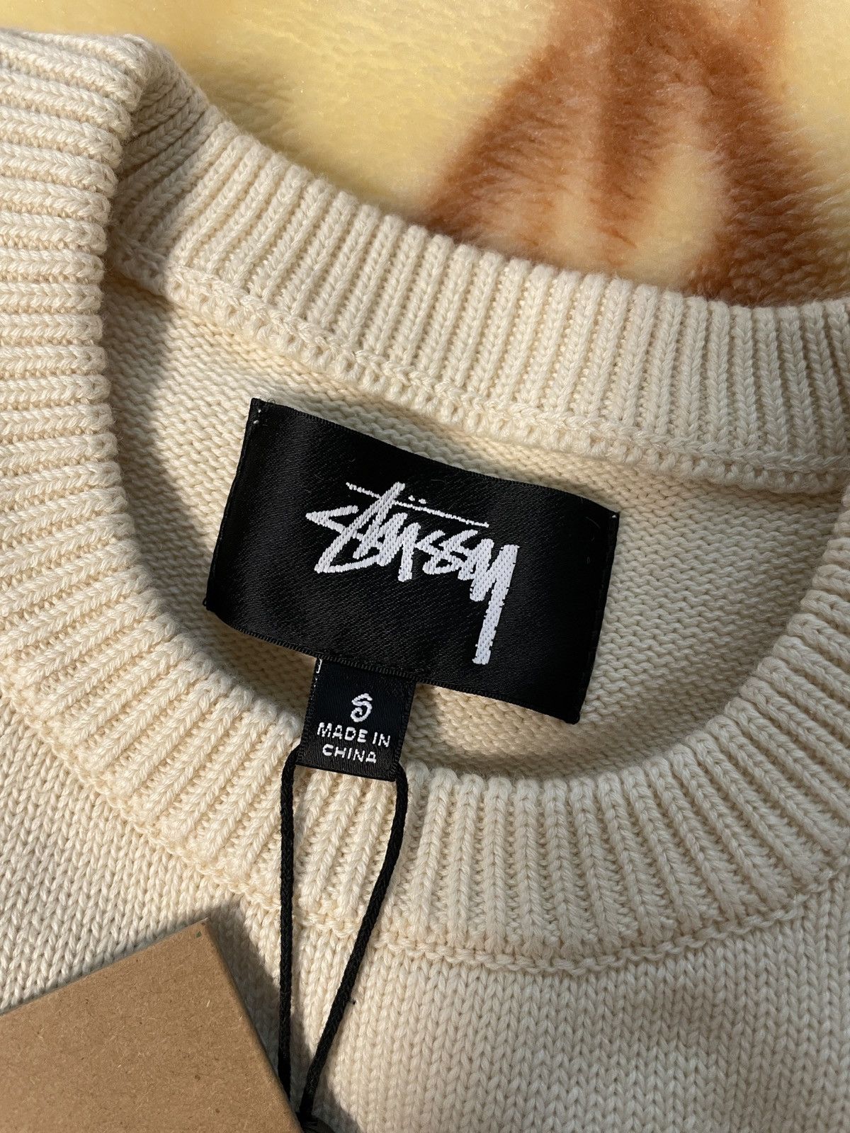Stussy Stussy Workgear Intarsia Knit Sweater Cream | Grailed