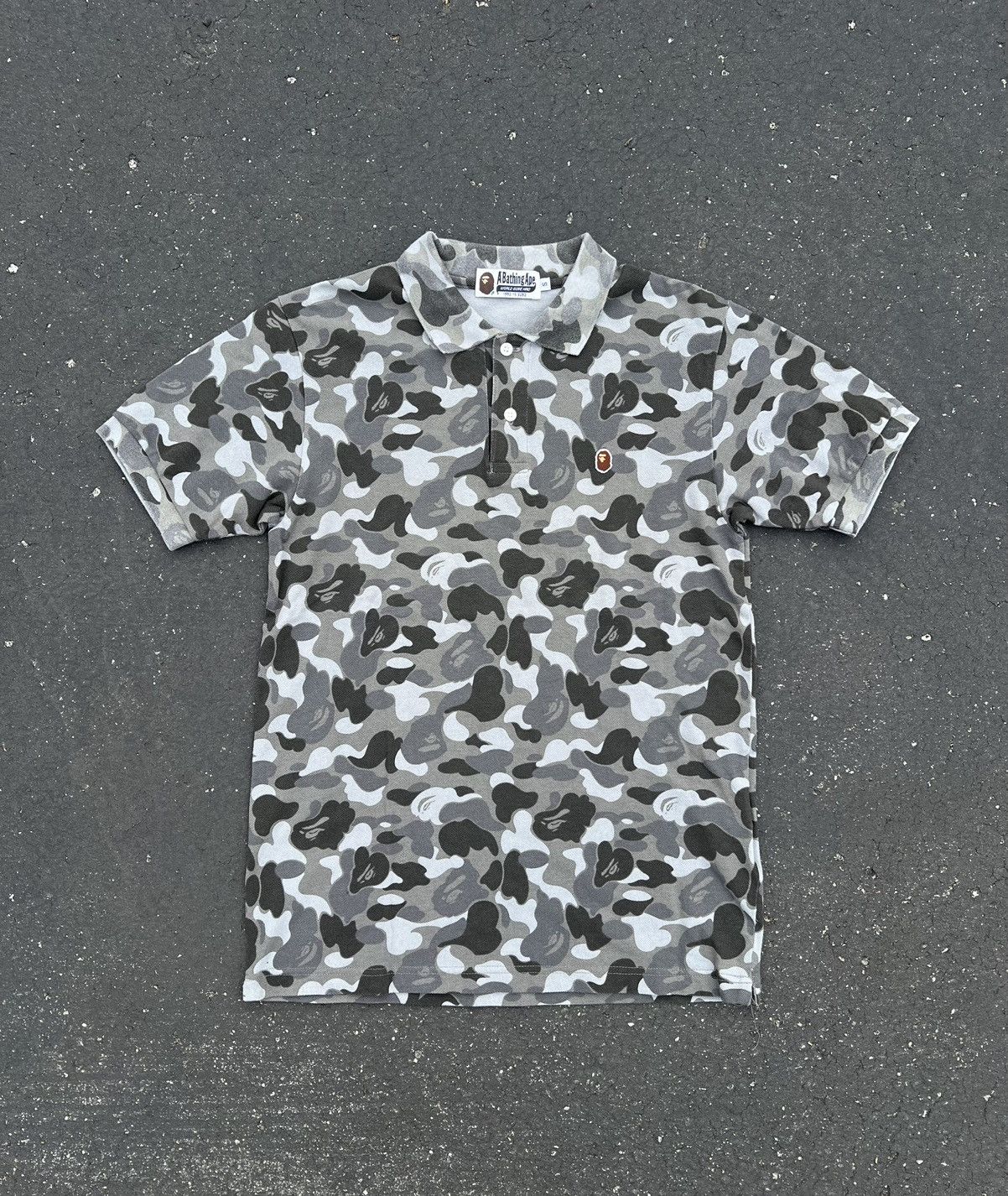 image of A Bathing Ape Polo In Black Bape Camo, Men's (Size Small)