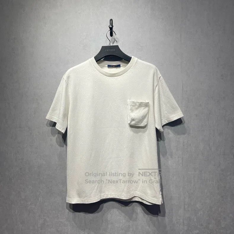 Louis Vuitton Louis Vuitton White dark lines full logo short sleeve Size US XL / EU 56 / 4 - 1 Thumbnail