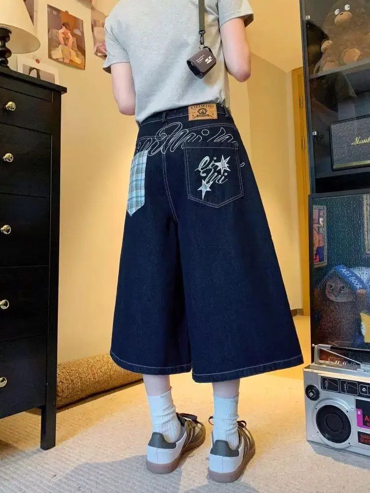 Japanese Brand Retro checkered patchwork denim shorts Size US 32 / EU 48 - 3 Thumbnail