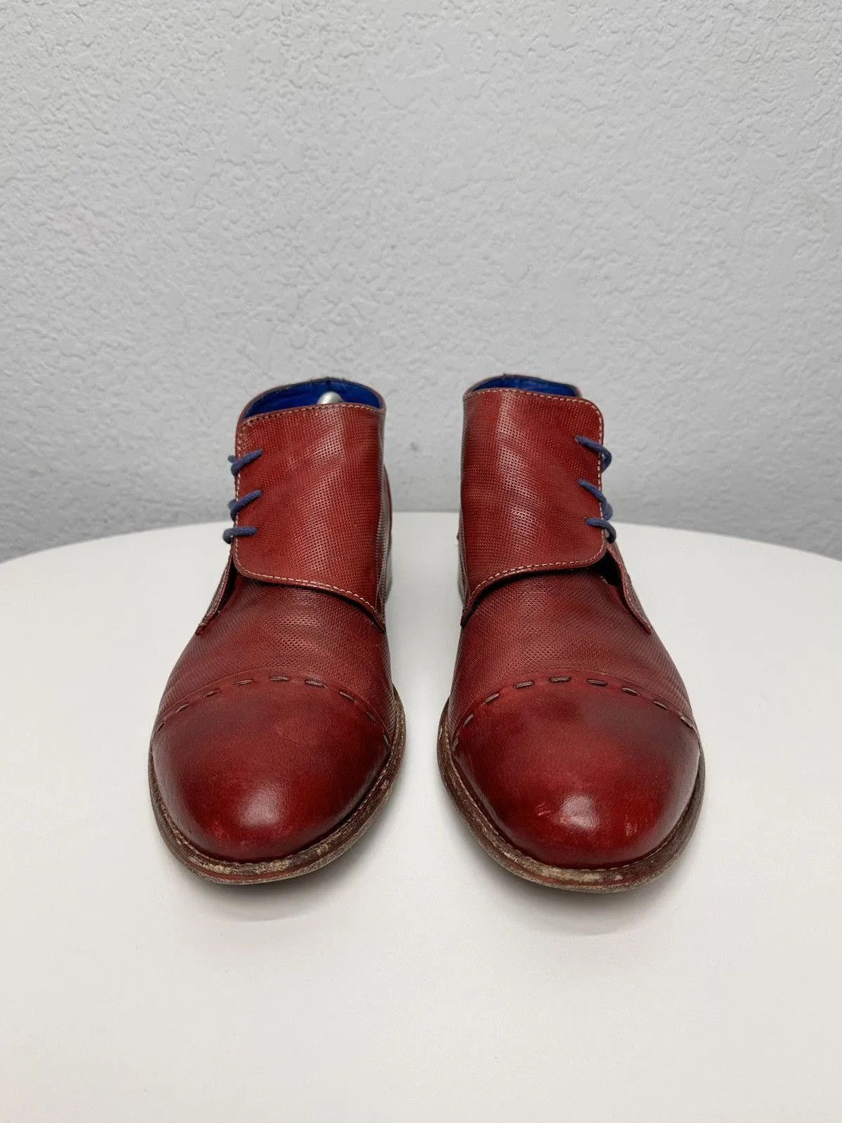 14th Addiction Rare red AS 98 leather lace-up shoes vintage detailed Size US 9 / EU 42 - 4 Thumbnail