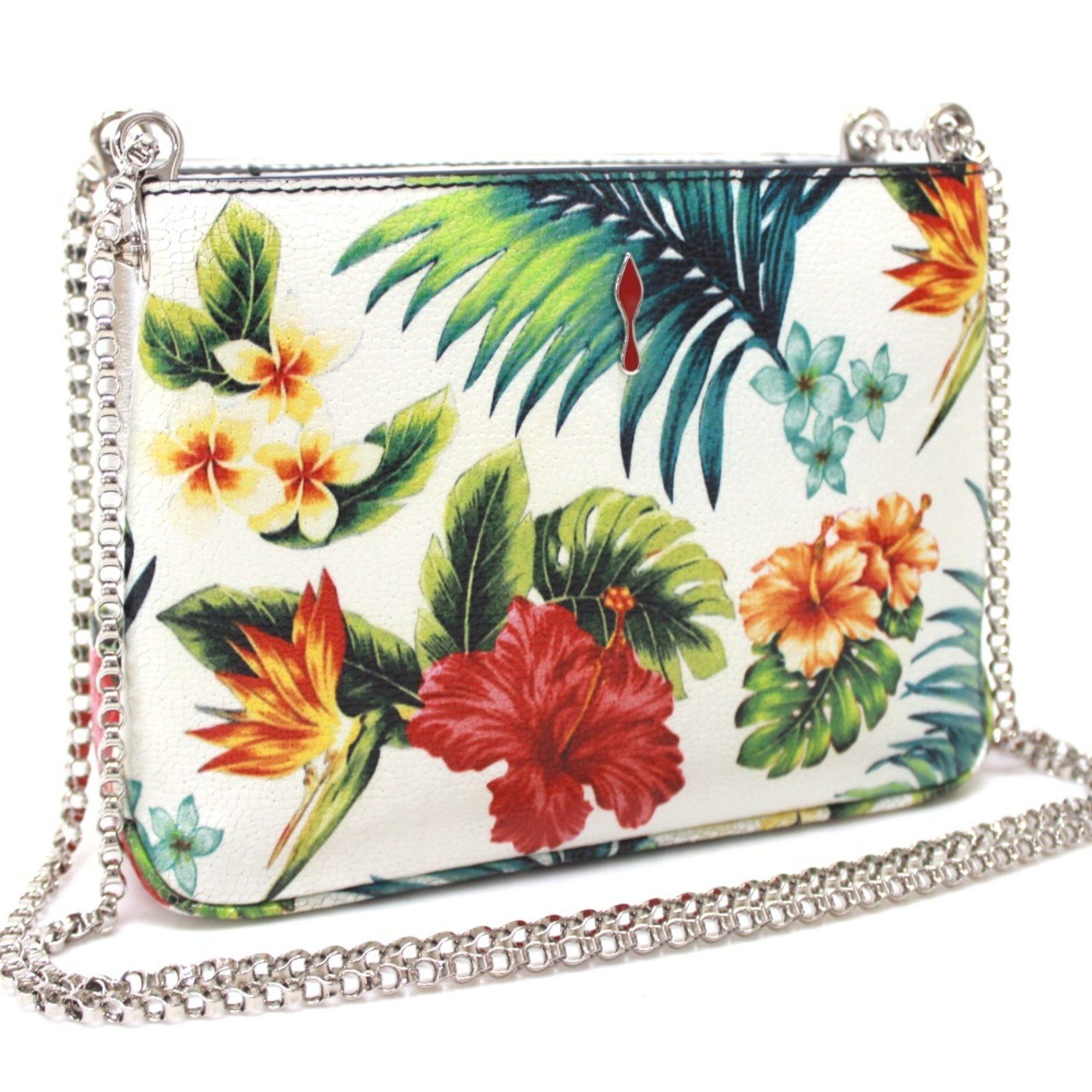 Christian Louboutin Christian Louboutin Botanical pattern Chain Shoulder Bag White Multicolore Size ONE SIZE - 1 Thumbnail