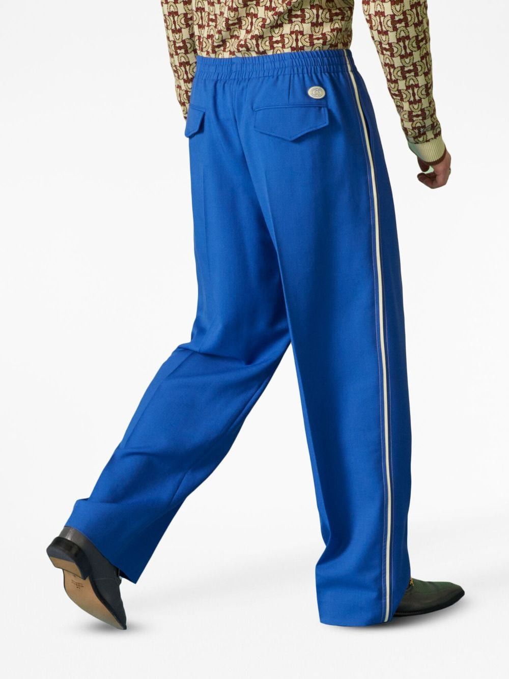 Gucci GUCCI blue interlocking G wool mohair relaxed track pants 32 Size US 32 / EU 48 - 3 Thumbnail