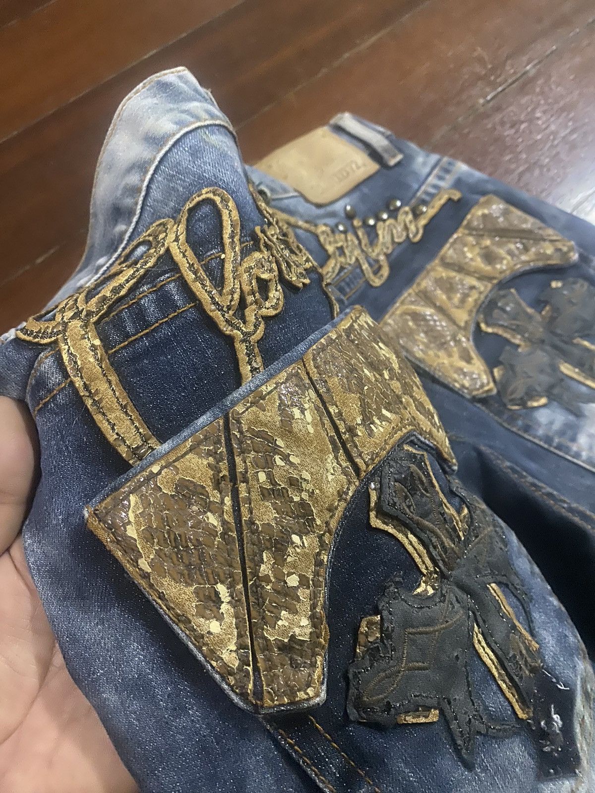 If Six Was Nine Rare Cloud 72 tribal flared jeans clawmark distressed Size US 35 - 6 Thumbnail