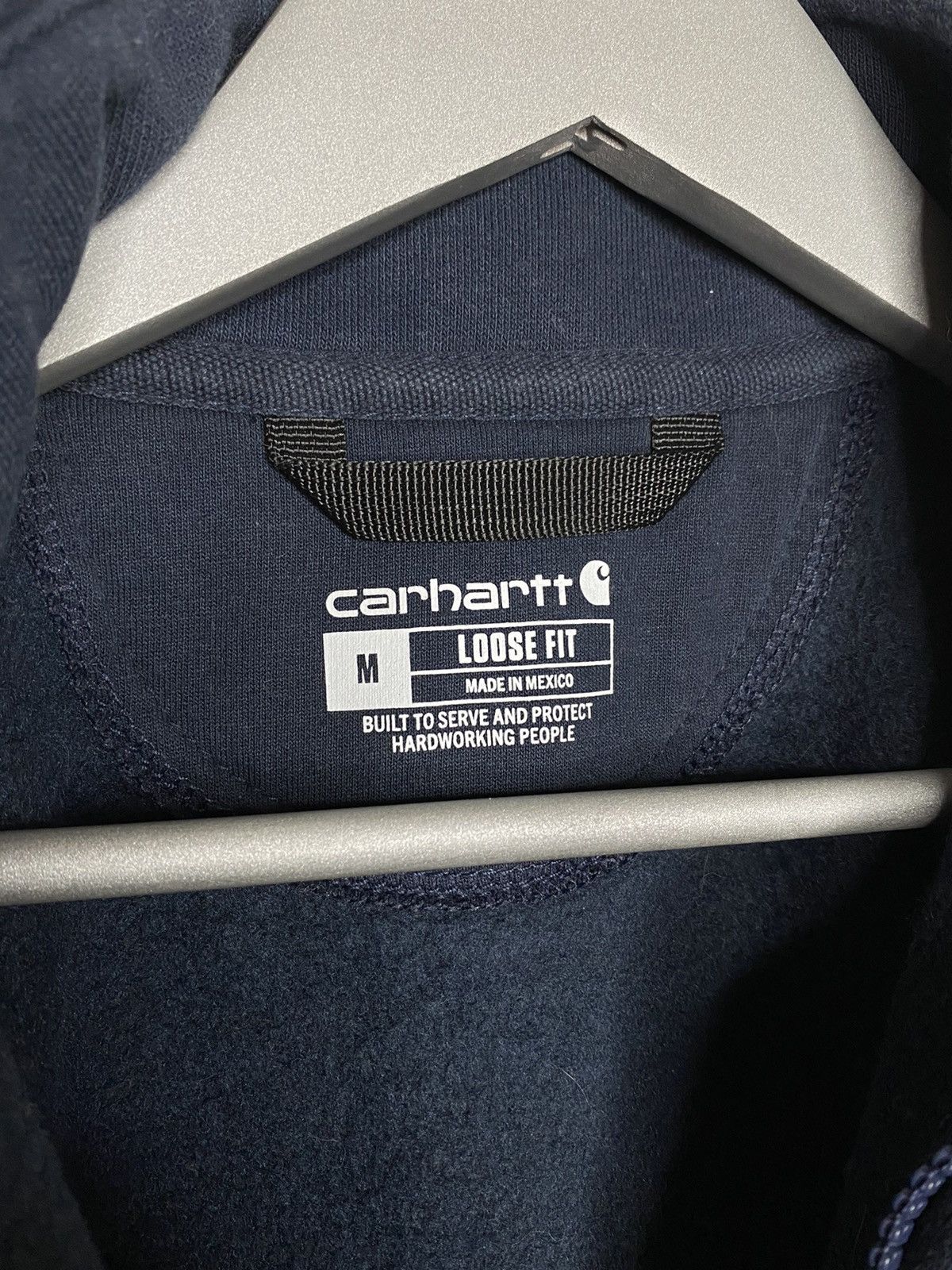 Carhartt 1/3 Zip Sweatshirt Pullover Hoodie Sweater Navy Blue