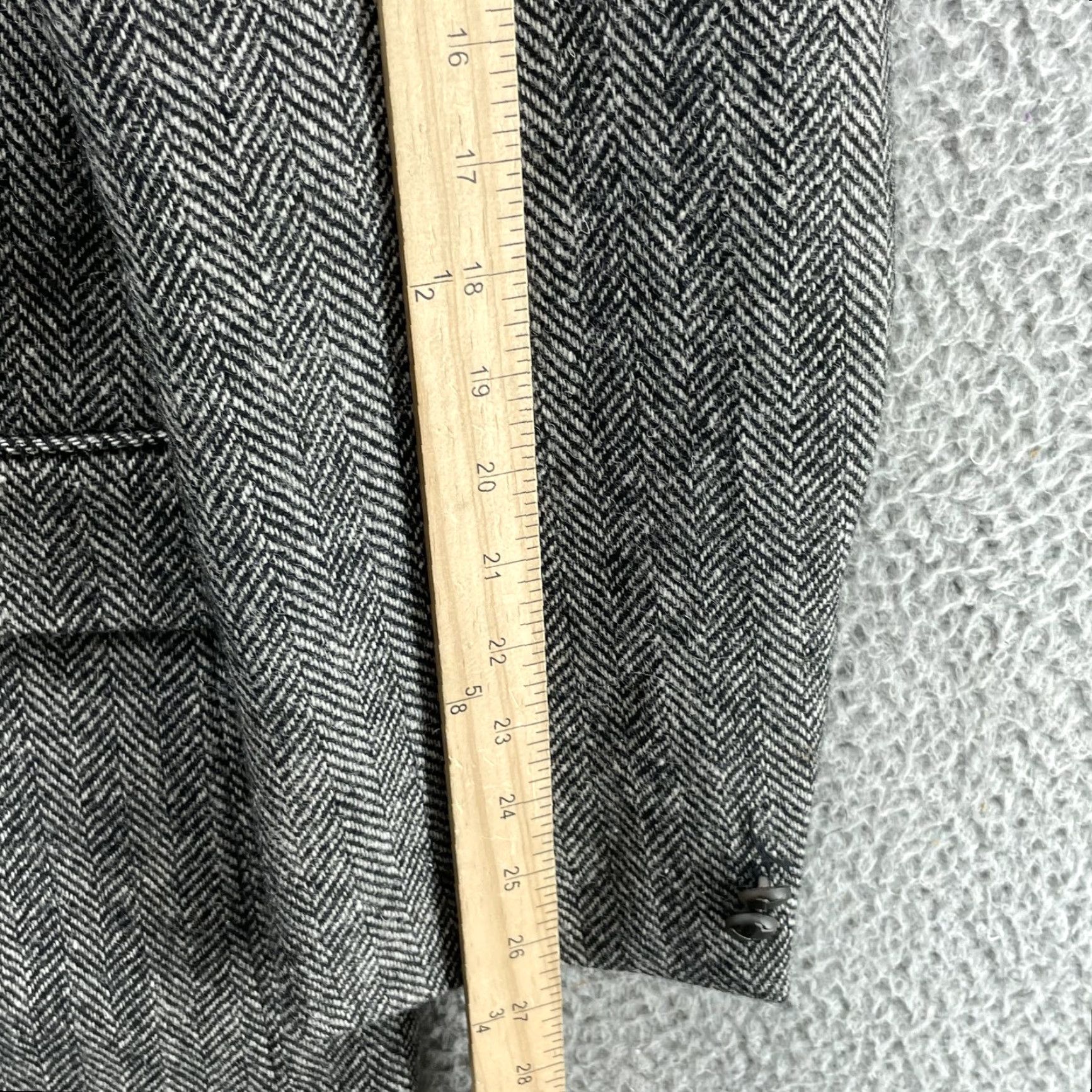 Jack Victor Moda Prima Blazer Men's 46 L 100% Wool Herringbone Corpcore Academia Business Size 46R - 6 Thumbnail