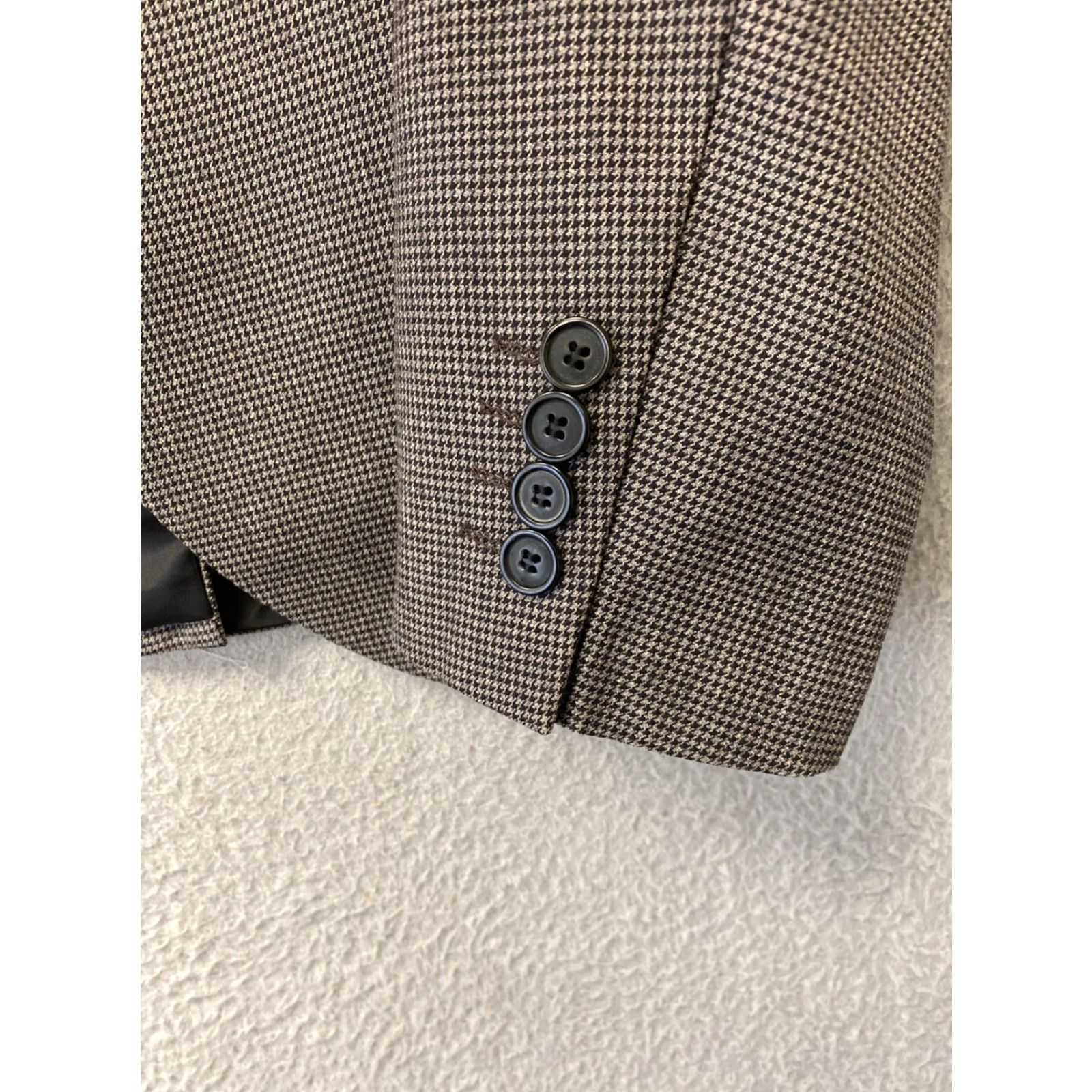 Topman TOPMAN Blazer Mens 40 Slim Brown Houndstooth 2 Button Sport Coat Jacket 67-61 Size 40R - 4 Thumbnail