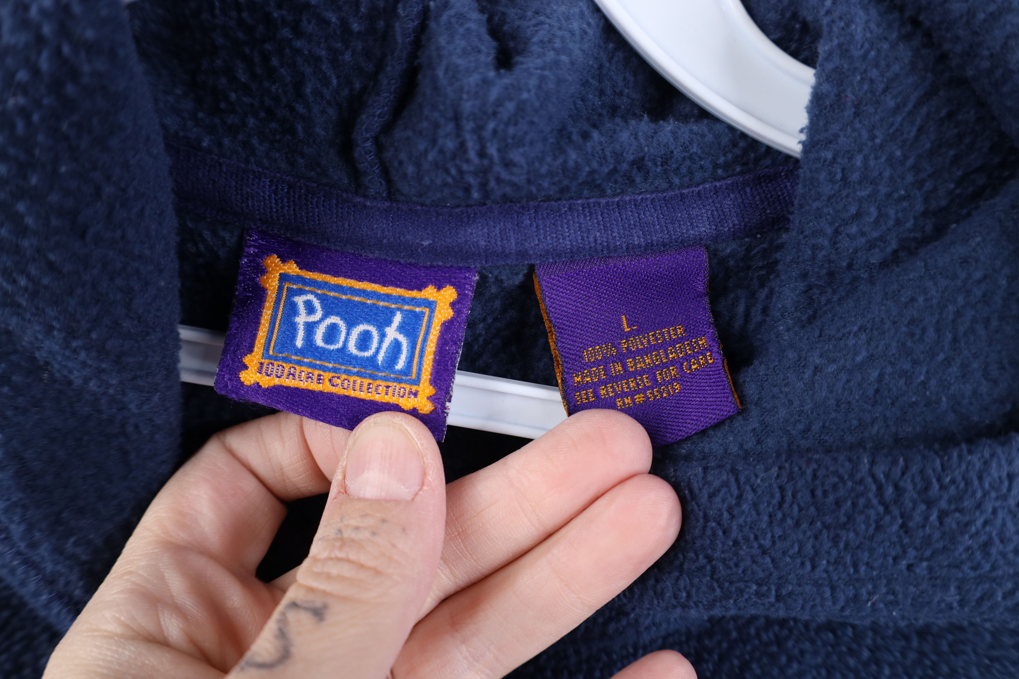 Disney Vintage 90s Disney Winnie the Pooh Fleece Hoodie Sweatshirt Size L / US 10 / IT 46 - 11 Thumbnail