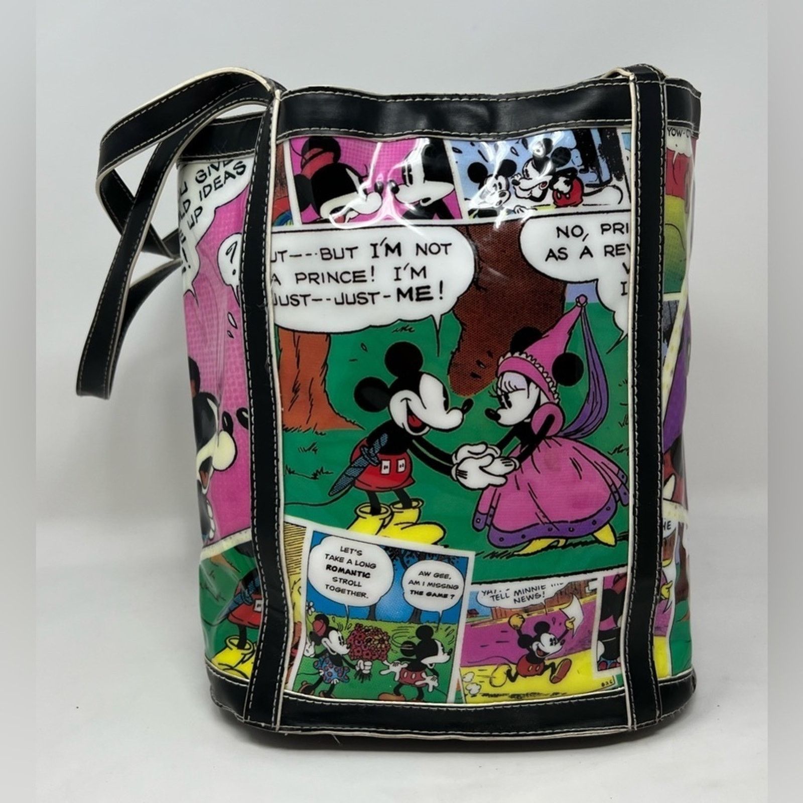 Disney Walt Disney World Disneyland Resort Vinyl Comic Tote Handbag Size ONE SIZE - 4 Thumbnail