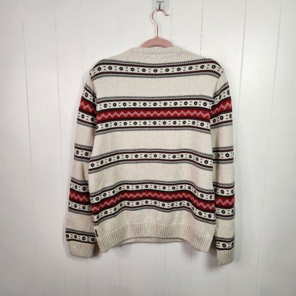 Chaps Chaps Logan Men’s Large Chunky Knit Winter Sweater Red White Size US L / EU 52-54 / 3 - 2 Thumbnail