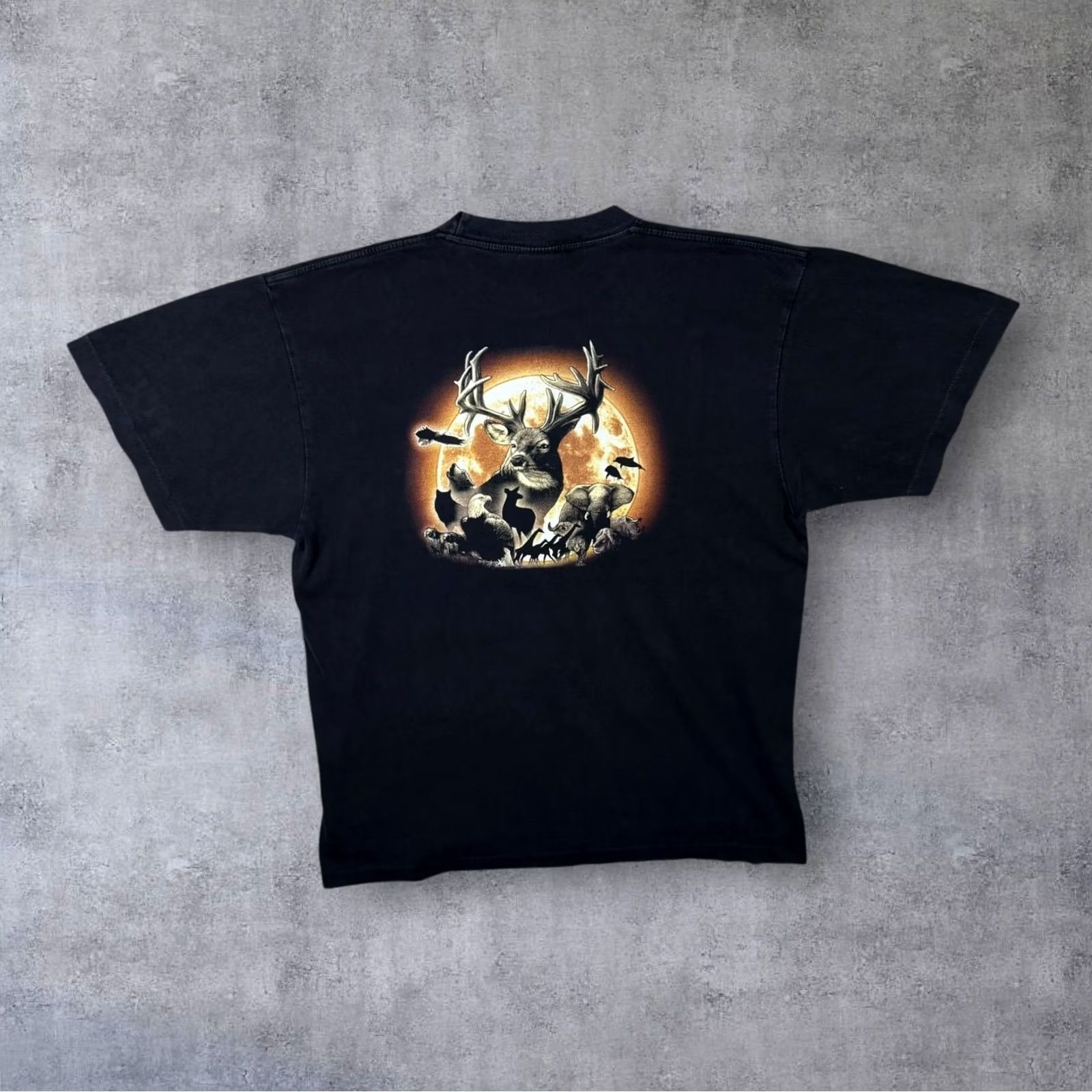Vintage VINTAGE Rock Eagle Tiger Graphic Print Black Cotton T-Shirt XL Men Size US XL / EU 56 / 4 - 2 Thumbnail