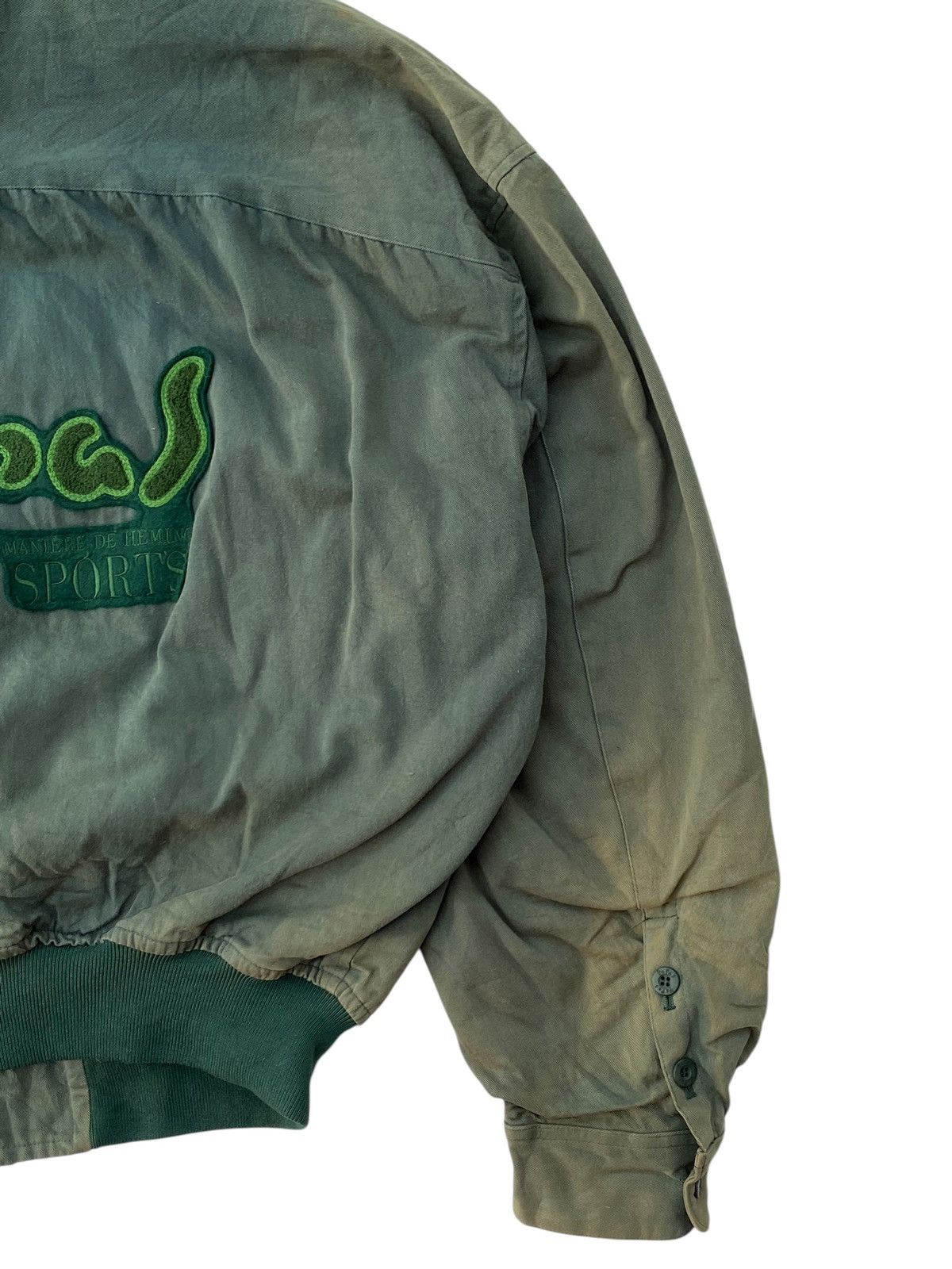 Japanese Brand Vtg Papas Sport Jacket Big Logo ( Faded Green ) Size US L / EU 52-54 / 3 - 4 Thumbnail
