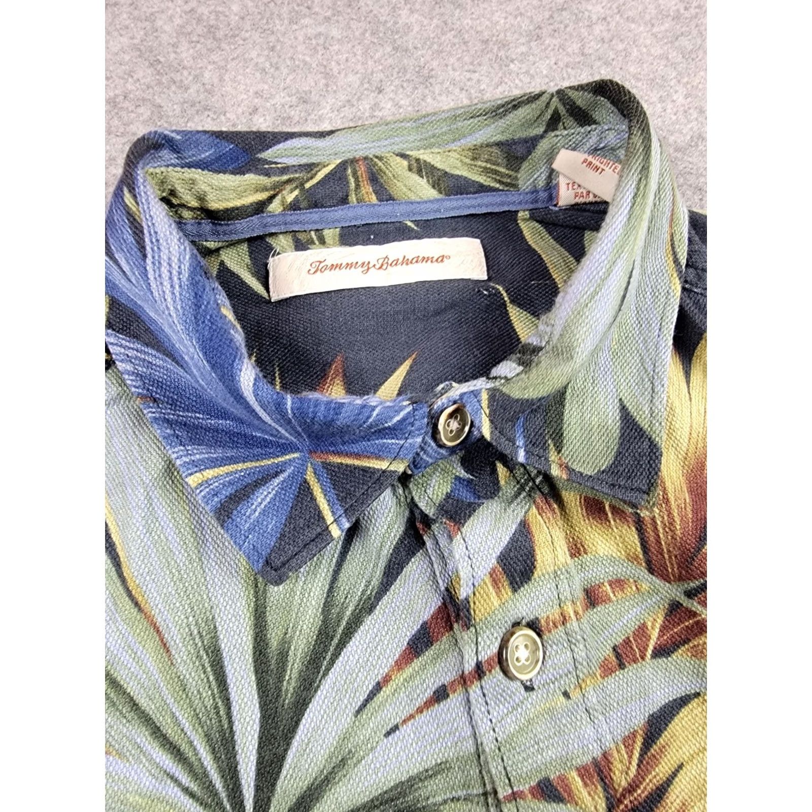 Tommy Bahama Tommy Bahama Shirt Mens Medium Blue Short Sleeve Pullover Silk Cotton Tropical Size US M / EU 48-50 / 2 - 2 Thumbnail