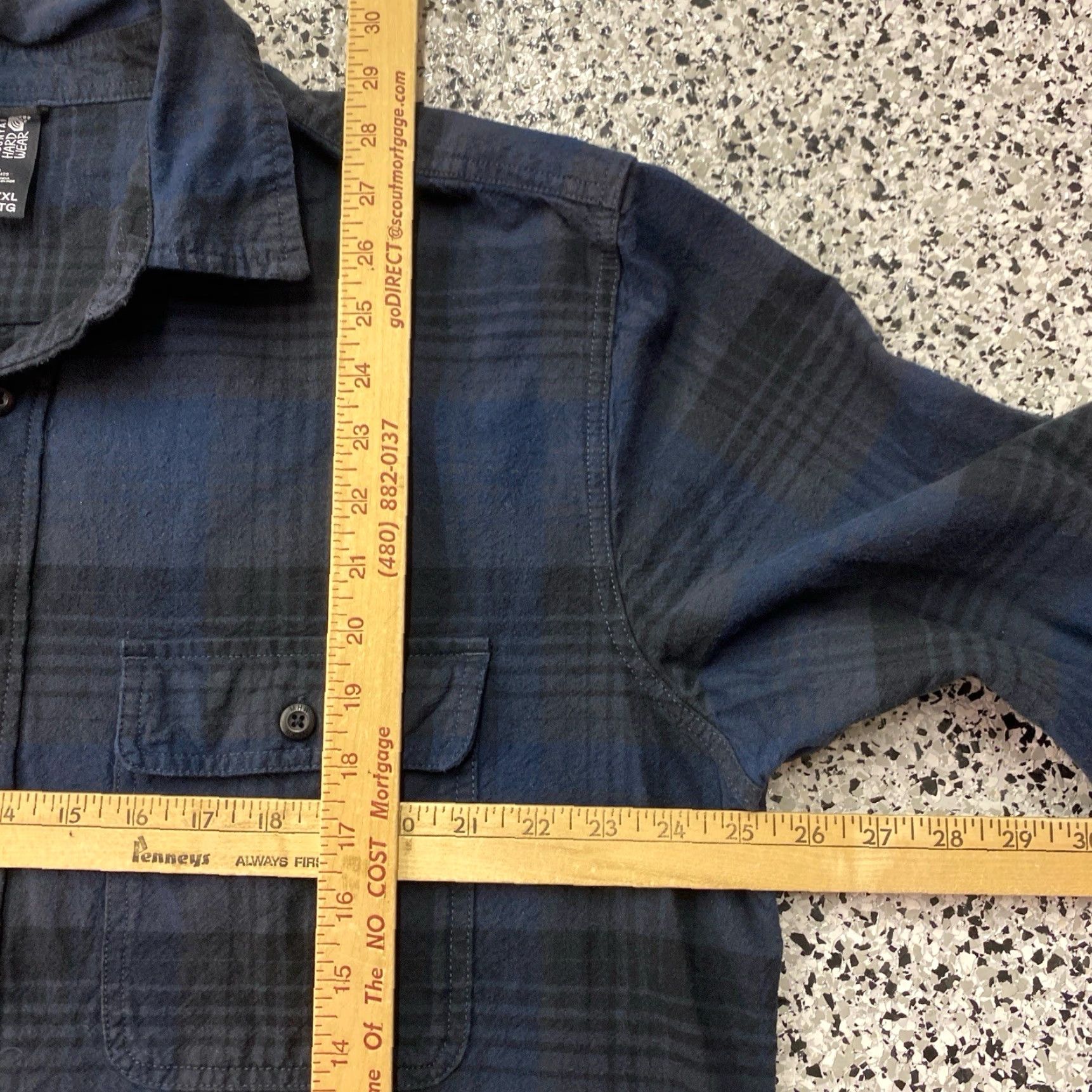 Mountain Hardwear Mountain Hardwear Flannel Shirt Mens 2XL Blue Plaid Button Front Cotton Top Size US XXL / EU 58 / 5 - 4 Thumbnail