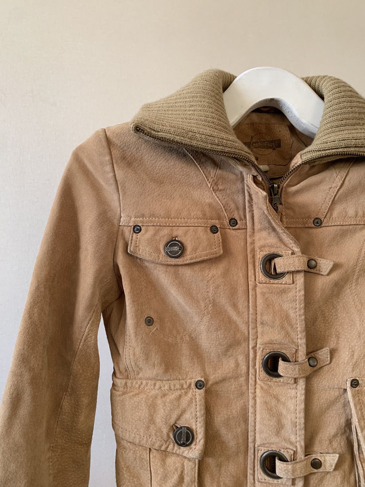 Genuine Leather Y2K Faded Sick Suede Leather Jacket gucci cavalli gaultier Size S / US 4 / IT 40 - 3 Thumbnail
