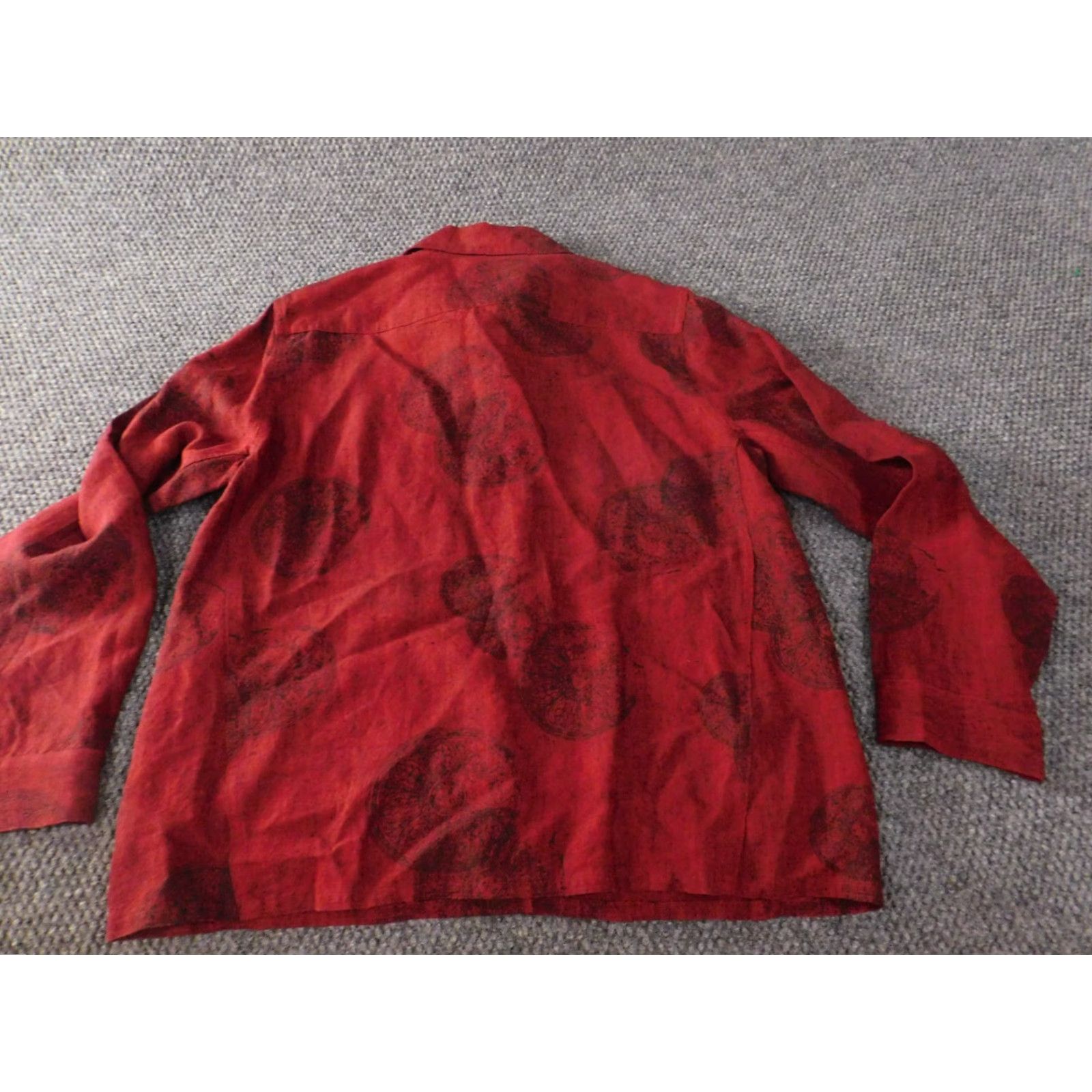 Vintage Chicos Blouse Shirt Womens Vintage? No Red Linen Knit Geometric Long Sleeve Collared Snap Button Collar Classic/Fitted Regular Size 1 Size XS / US 0-2 / IT 36-38 - 7 Thumbnail