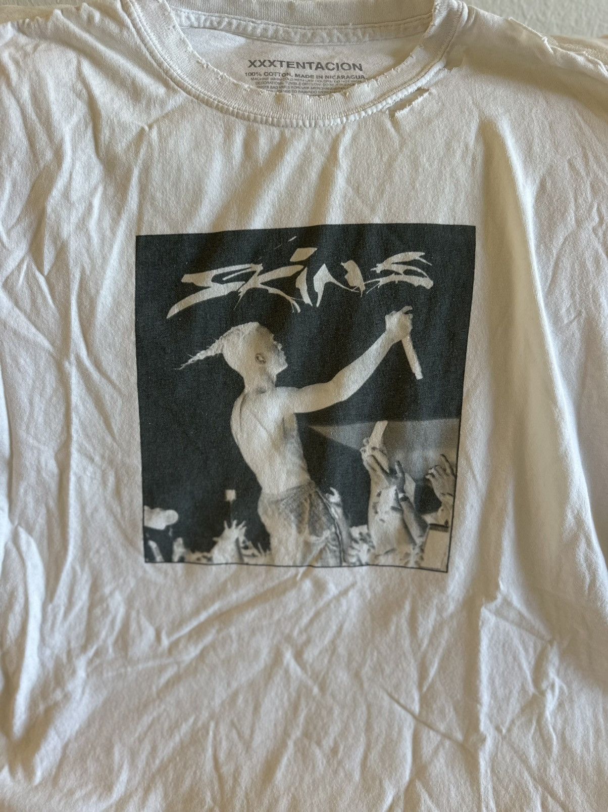 Other XXXTentacion Skins Album Cover Distressed White Tee Size XL Size US XL / EU 56 / 4 - 5 Thumbnail