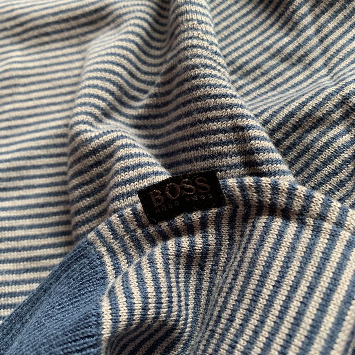 Hugo Boss Hugo Boss Sweater Cotton Striped Blue&Gray Slim Fit Designer Size US S / EU 44-46 / 1 - 3 Thumbnail