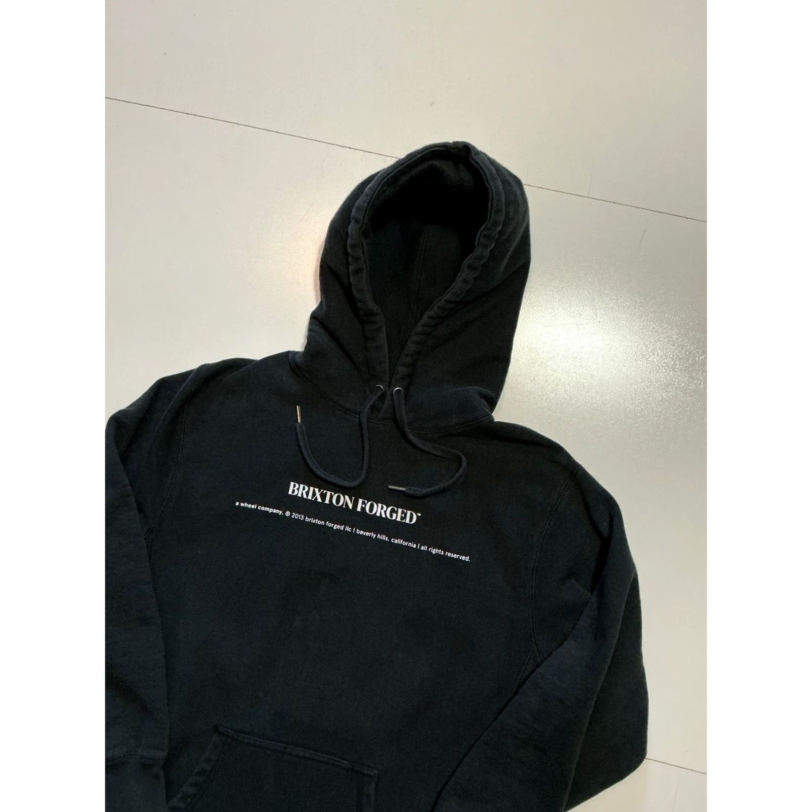 Brixton VINTAGE Brixton Forged A Wheel Company Beverly Hills Black Fleece Pullover Hoodie Mens Size M Size US M / EU 48-50 / 2 - 3 Thumbnail