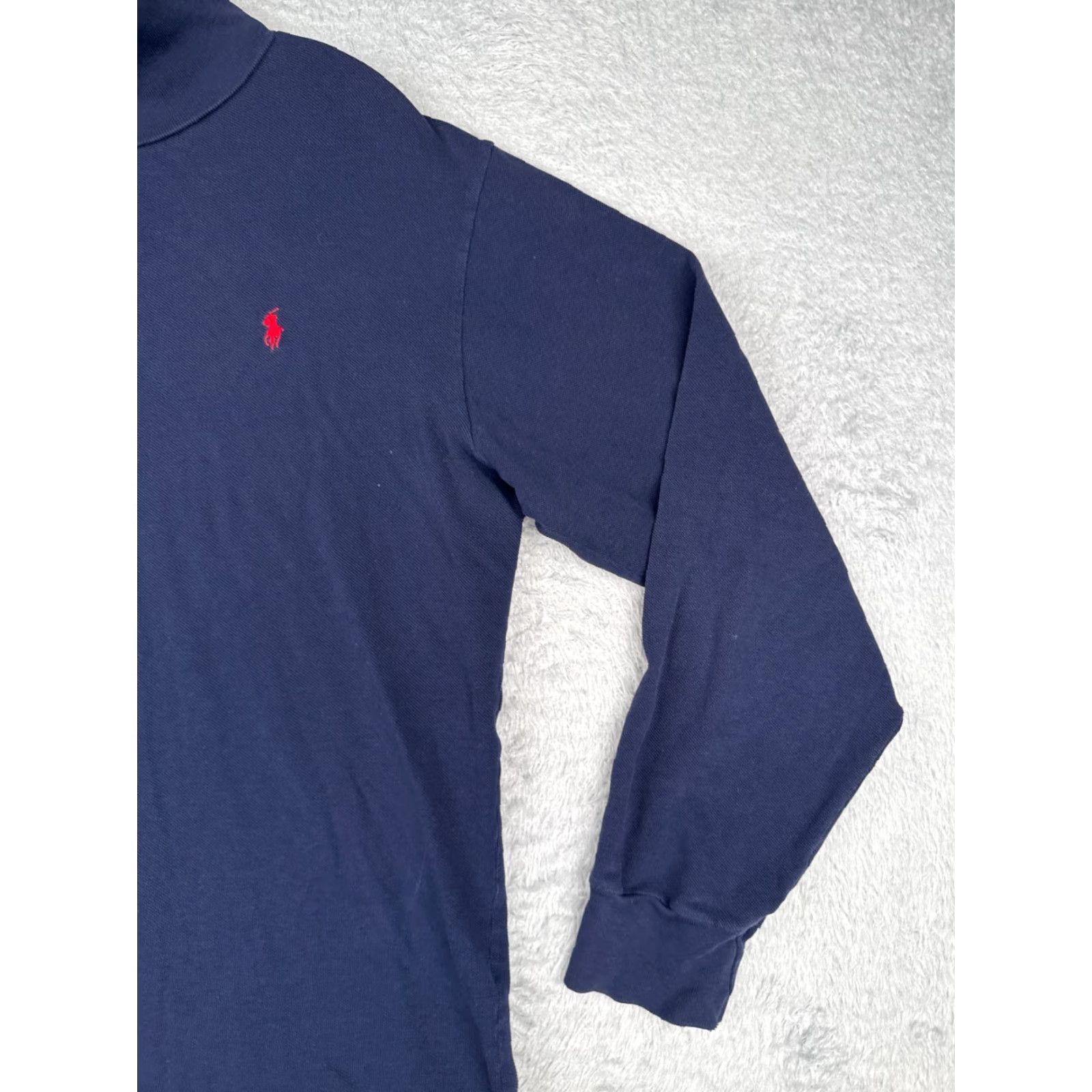 Ralph Lauren VINTAGE Ralph Lauren Polo Shirt Men M Blue Turtle Neck Knit Cotton USA Logo Embroidered Size US M / EU 48-50 / 2 - 2 Thumbnail