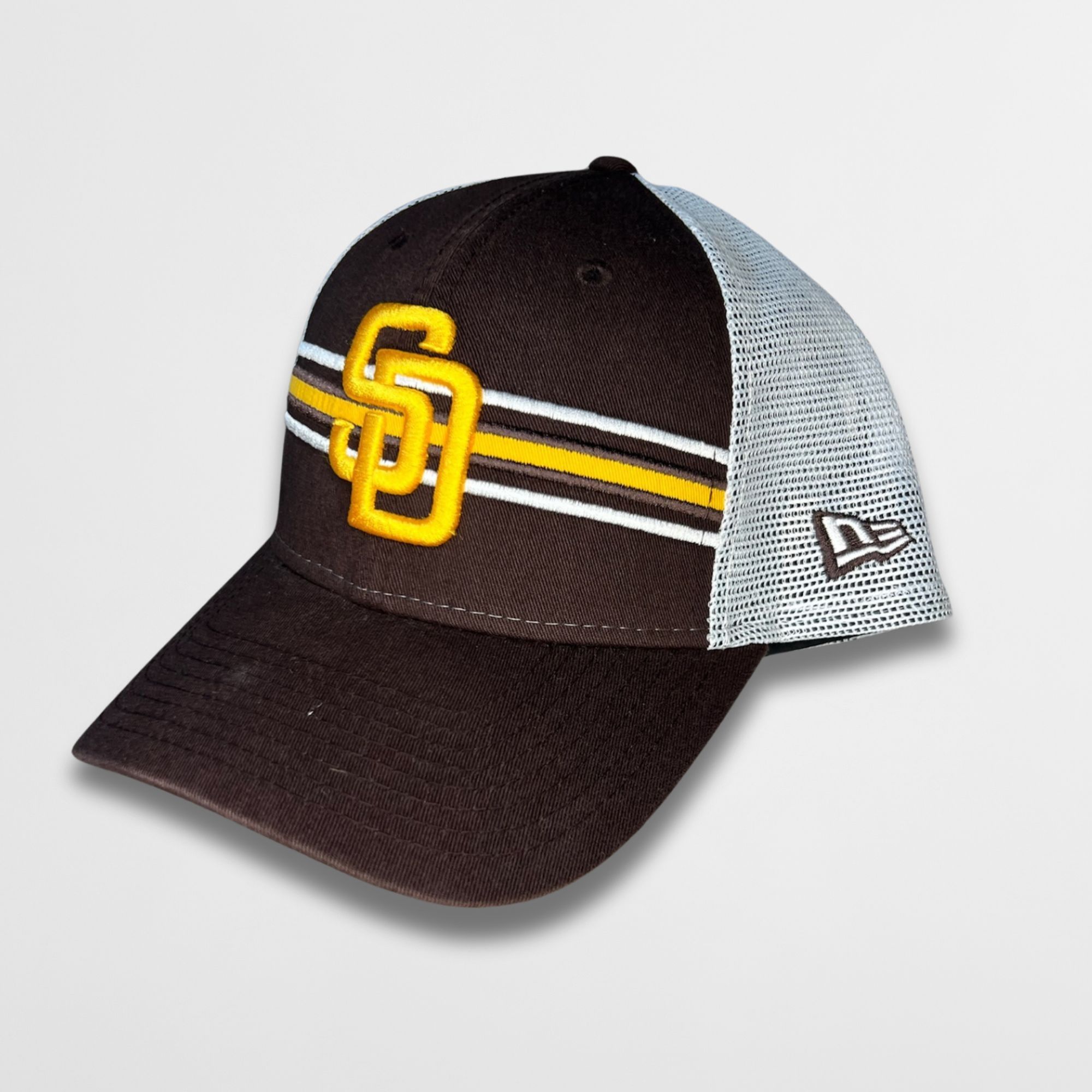 New Era San Diego Padres New Era Stripe Trucker 9Forty Snapback Hat Size ONE SIZE - 3 Thumbnail