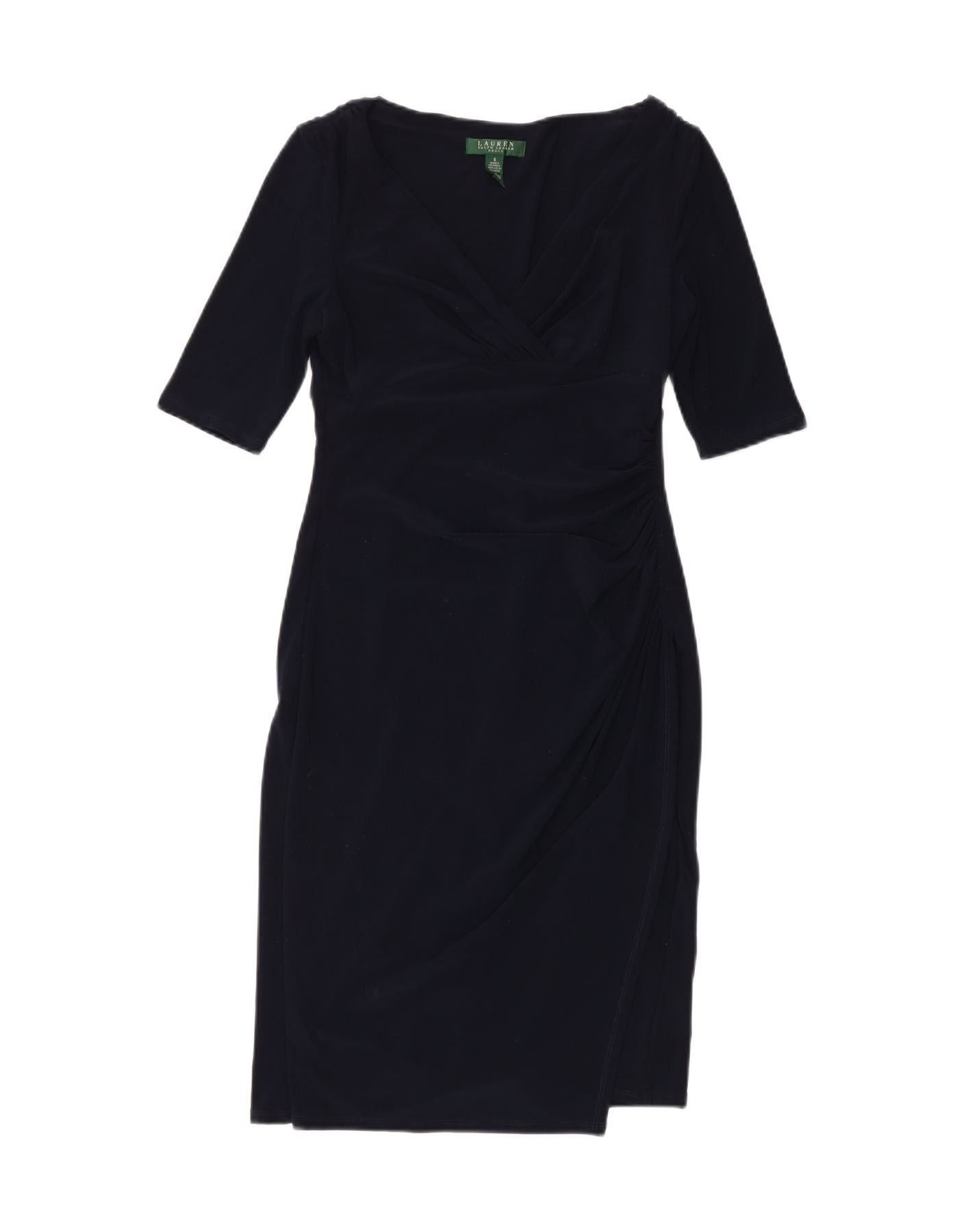 Ralph Lauren Womens Sheath Dress US 6 Medium Navy Blue Polyester Size XS / US 0-2 / IT 36-38 - 1 Thumbnail