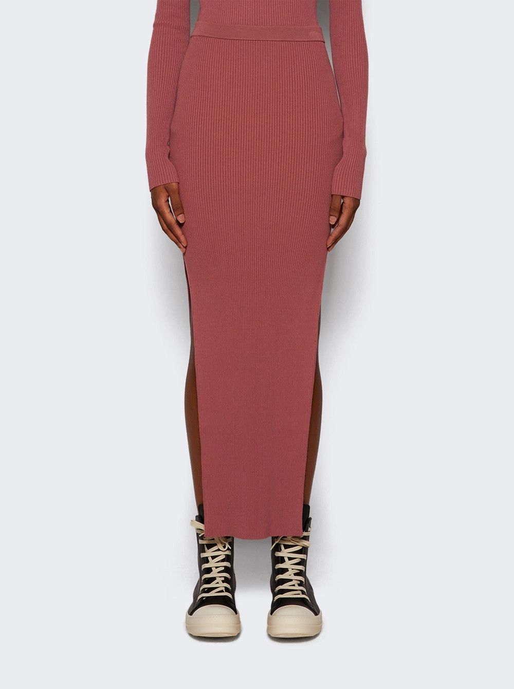Rick Owens o1mle0426 Sacri Knitted Skirt in Pink Size 30" / US 8 / IT 44 - 3 Thumbnail