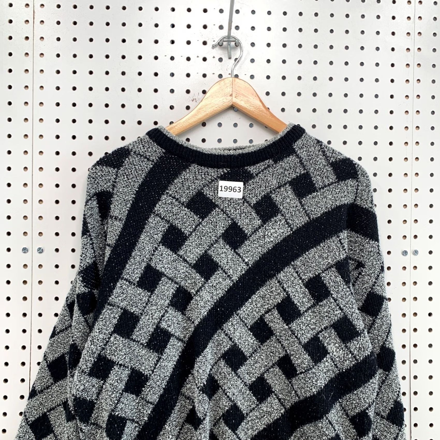 Vintage VINTAGE Limited Editions By Expressions Sweater Black Gray Weave Womens Large Size L / US 10 / IT 46 - 2 Thumbnail