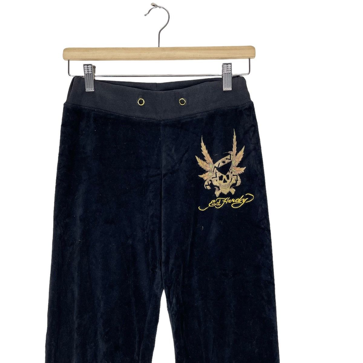 Ed Hardy 🌟ED HARDY VELVET SKULL JOGGER PANTS Size 28" / US 6 / IT 42 - 2 Thumbnail