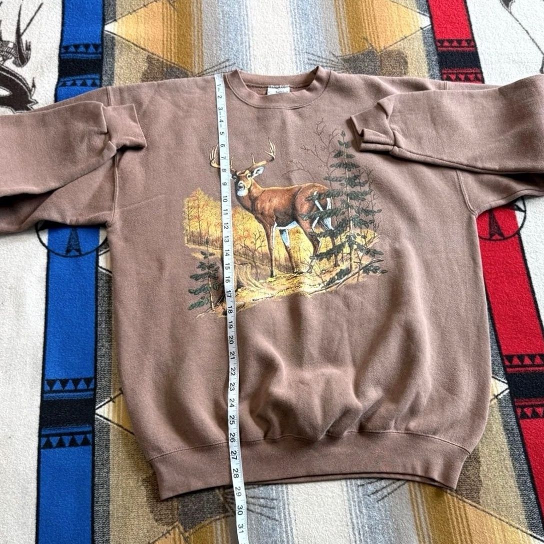 Vintage VINTAGE 90s Deer Nature Outdoor Sweatshirt XL Brown USA Mens Size US XL / EU 56 / 4 - 6 Thumbnail