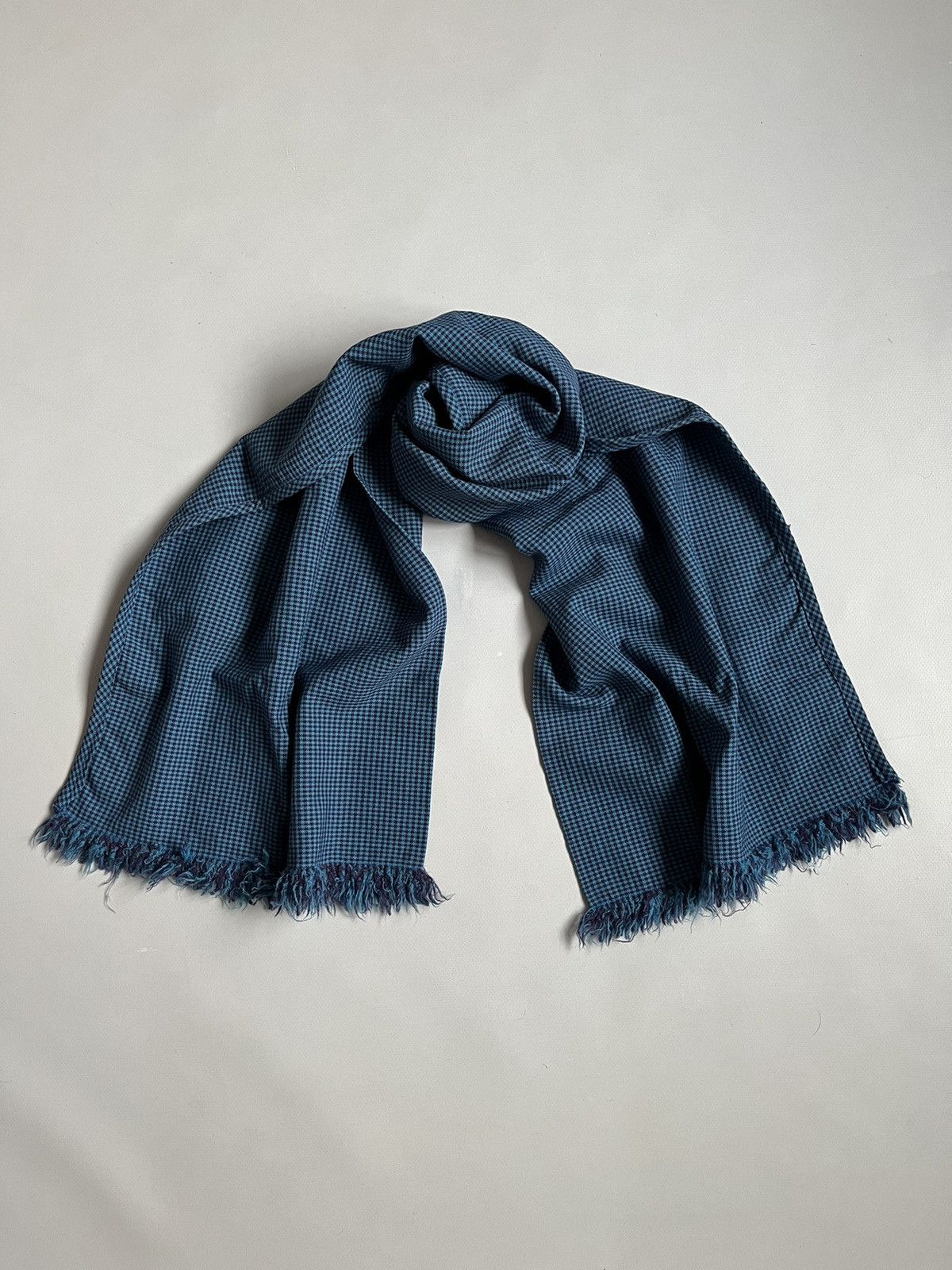 Designer × Japanese Brand × Masaki Matsushima Masaki Matsushima Homme Blue Plaid Scarf Size ONE SIZE - 1 Thumbnail