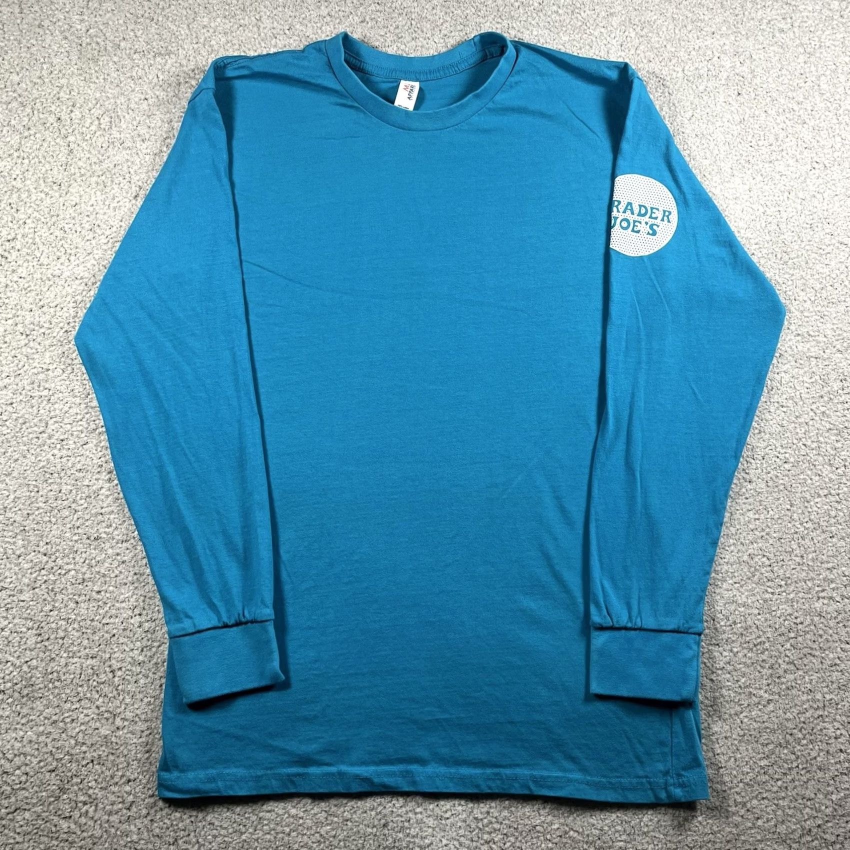 Vintage Trader Joes Shirt Mens L Blue Long Sleeve Crew Work Logo T-Shirt Classic Flower All Seasons Size US L / EU 52-54 / 3 - 2 Thumbnail