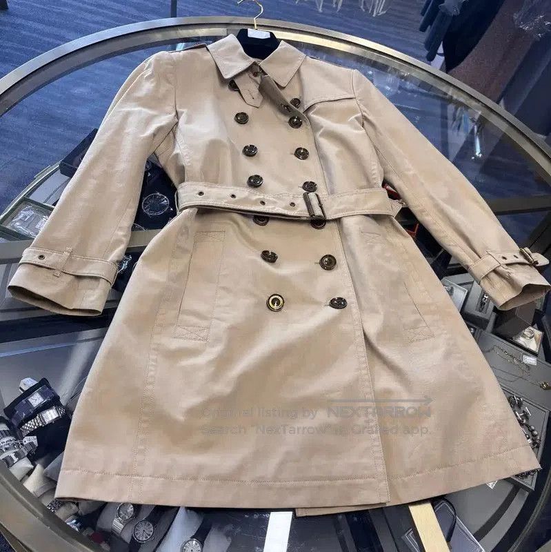Burberry Burberry Women's Khaki Cotton Trench Coat. Size L / US 10 / IT 46 - 3 Thumbnail