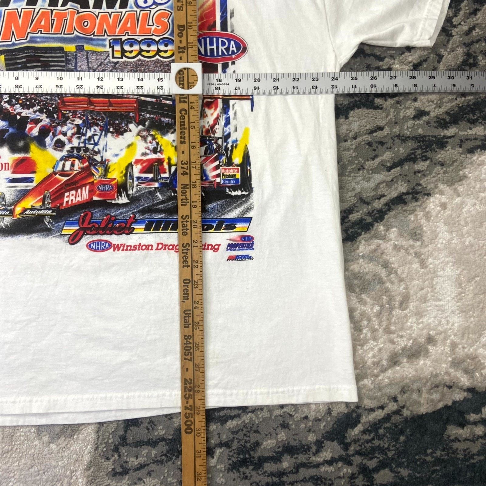 Jerzees VTG NASCAR Y2K T Sz XL 1999 Fram Nationals NHRA Signed Size US XL / EU 56 / 4 - 7 Thumbnail