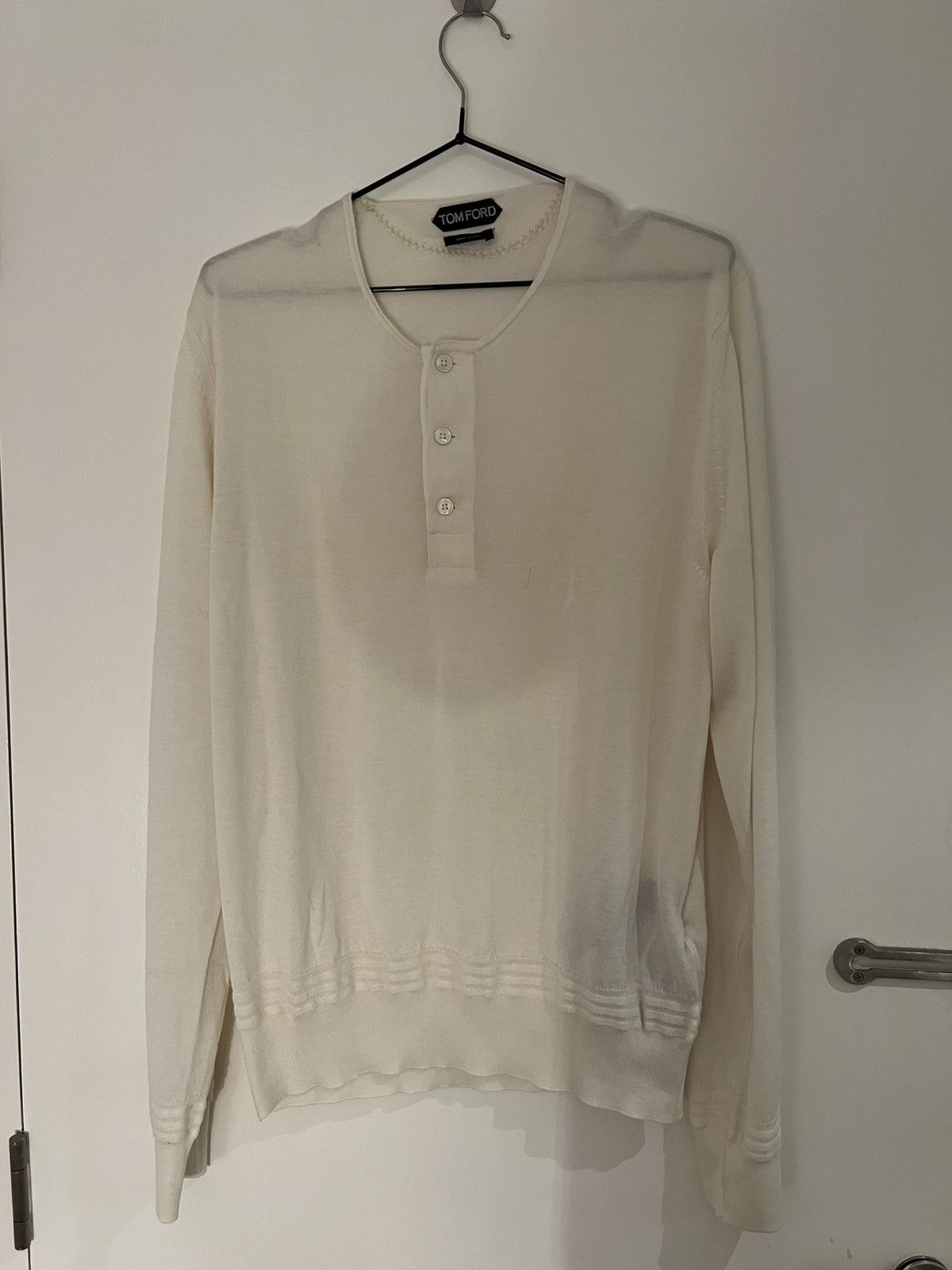 Tom Ford Tom Ford V Neck 70% Cashmere beige Size 52 Sweater Jumper Size US L / EU 52-54 / 3 - 1 Thumbnail