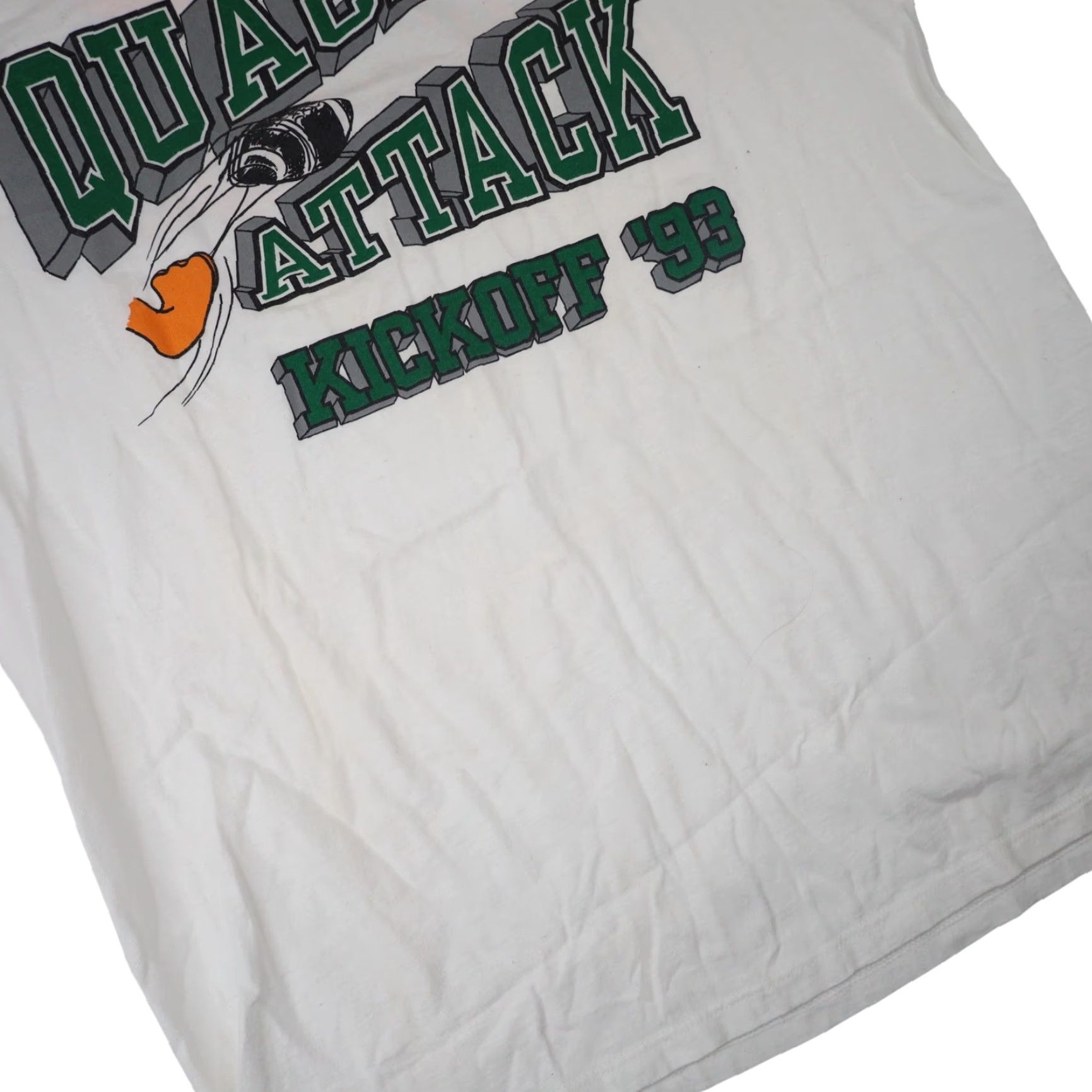 Vintage VINTAGE 1993 University of Oregon Ducks Quack Attack Kickoff Front/back T Shirt Men XL White Size US XL / EU 56 / 4 - 3 Thumbnail