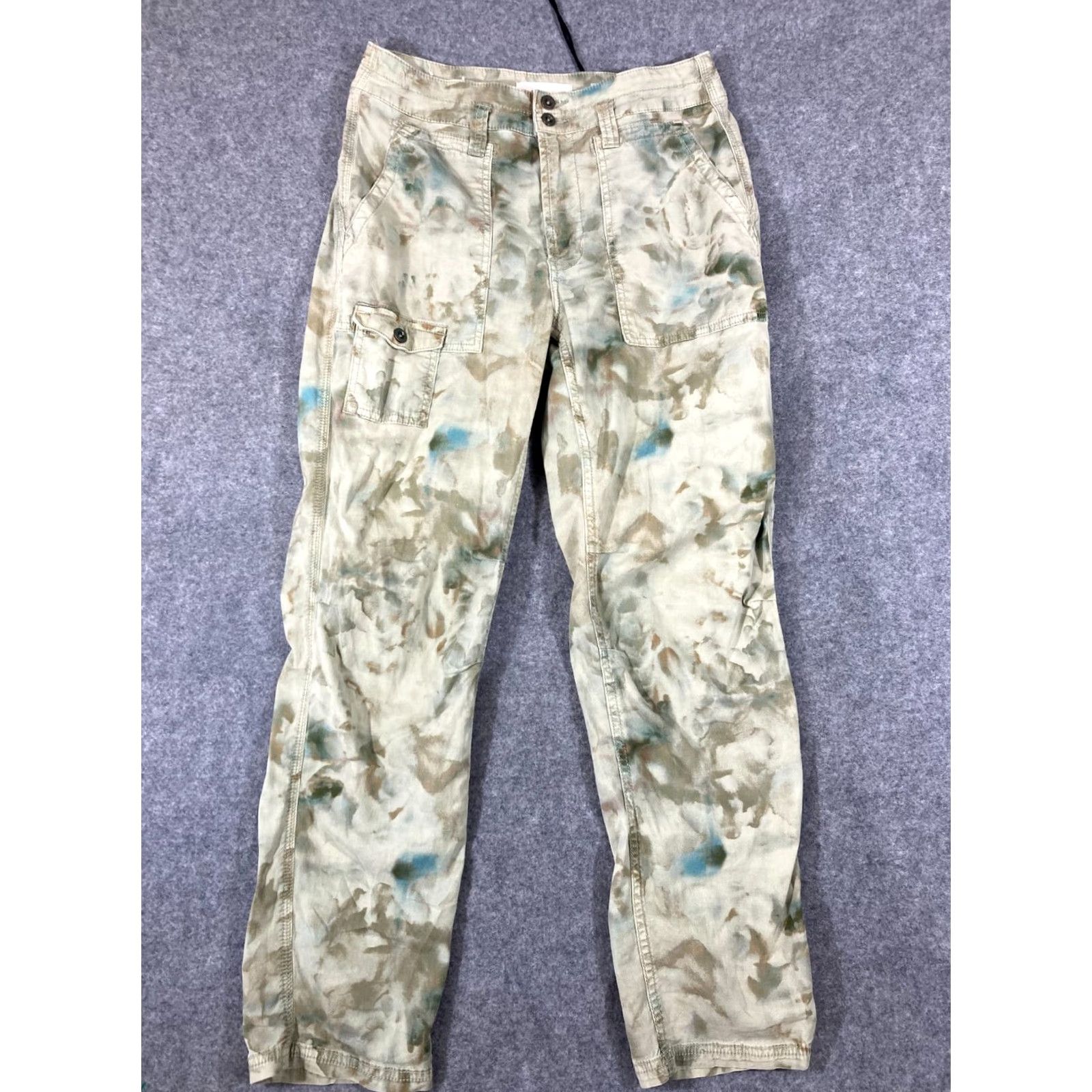 Anthropologie Anthropologie The Wanderer Cargo Pants Womens 27 Khaki Green Tie-Dye Utility Pockets Bohemian Outdoor Size 27" / US 4 / IT 40 - 2 Thumbnail
