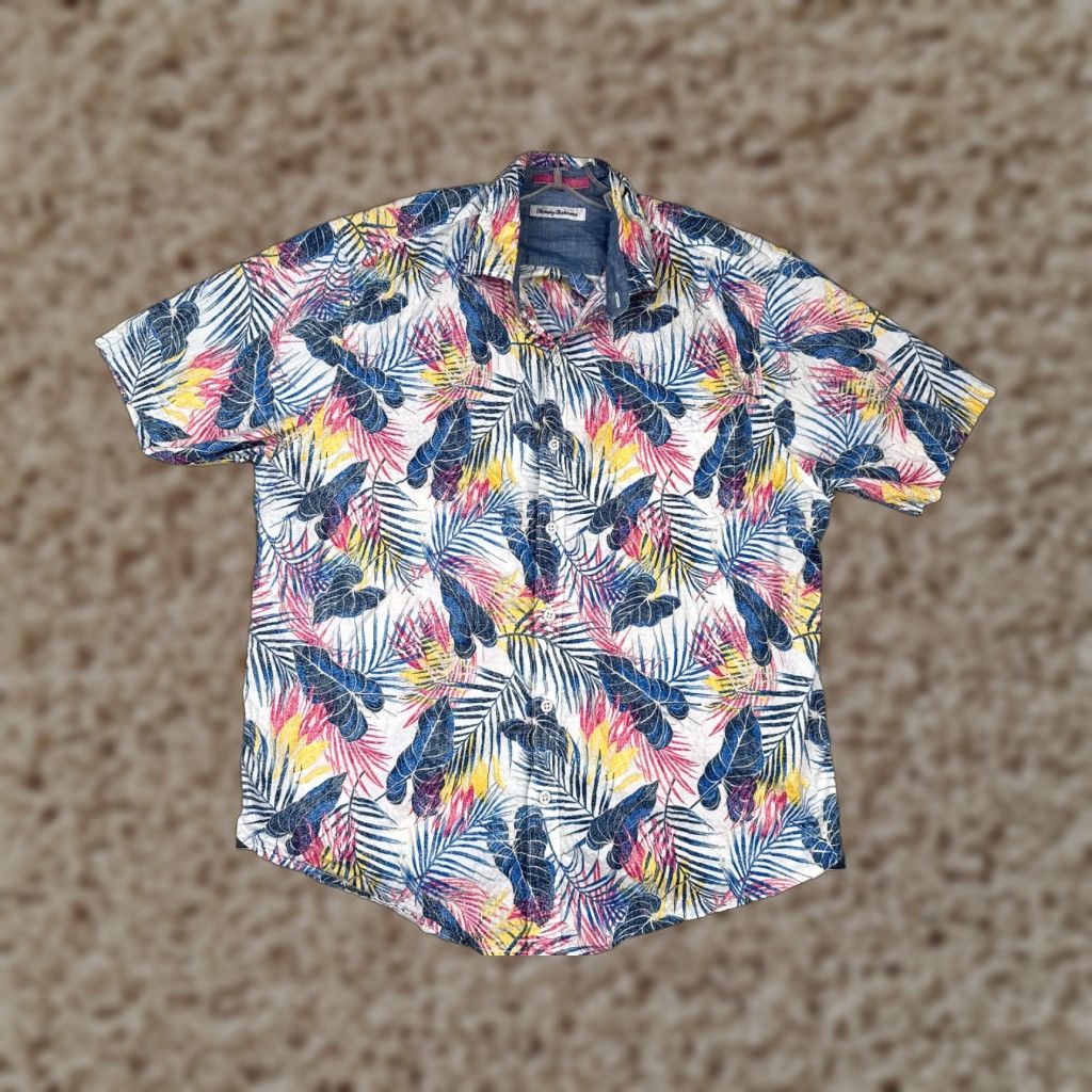 Tommy Bahama Tommy Bahama Shirt Men Large White Floral Silk Button Hawaiian Size US L / EU 52-54 / 3 - 1 Thumbnail
