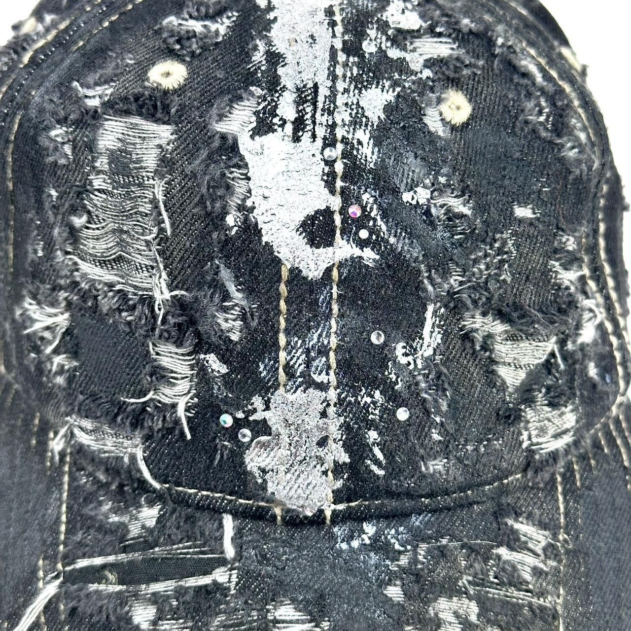 Other ASTROBOI* 'Neo' Black Distressed Denim Rhinestone Hat Size ONE SIZE - 3 Thumbnail