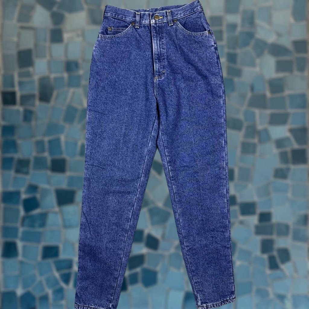 Vintage VINTAGE LL Bean Jeans Women 10 High Rise Den 32 Inseam 28 W 5-Pocket Plaid Flannel Lined Chore USA Made Mom Jeans Womens Size 32" / US 10 / IT 46 - 1 Thumbnail