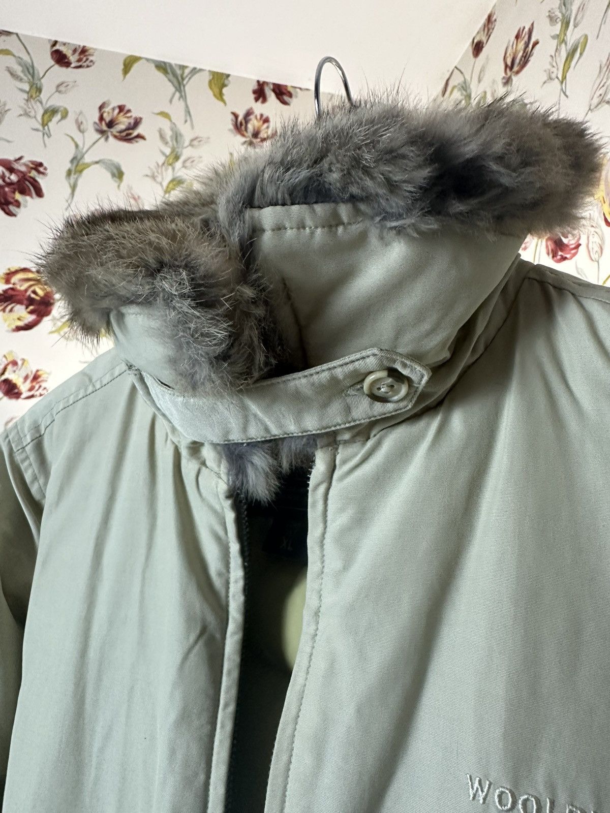Vintage × Woolrich Woolen Mills Vintage Down Jaket Beige Woolrich rabbit fur M-L Size US M / EU 48-50 / 2 - 5 Thumbnail