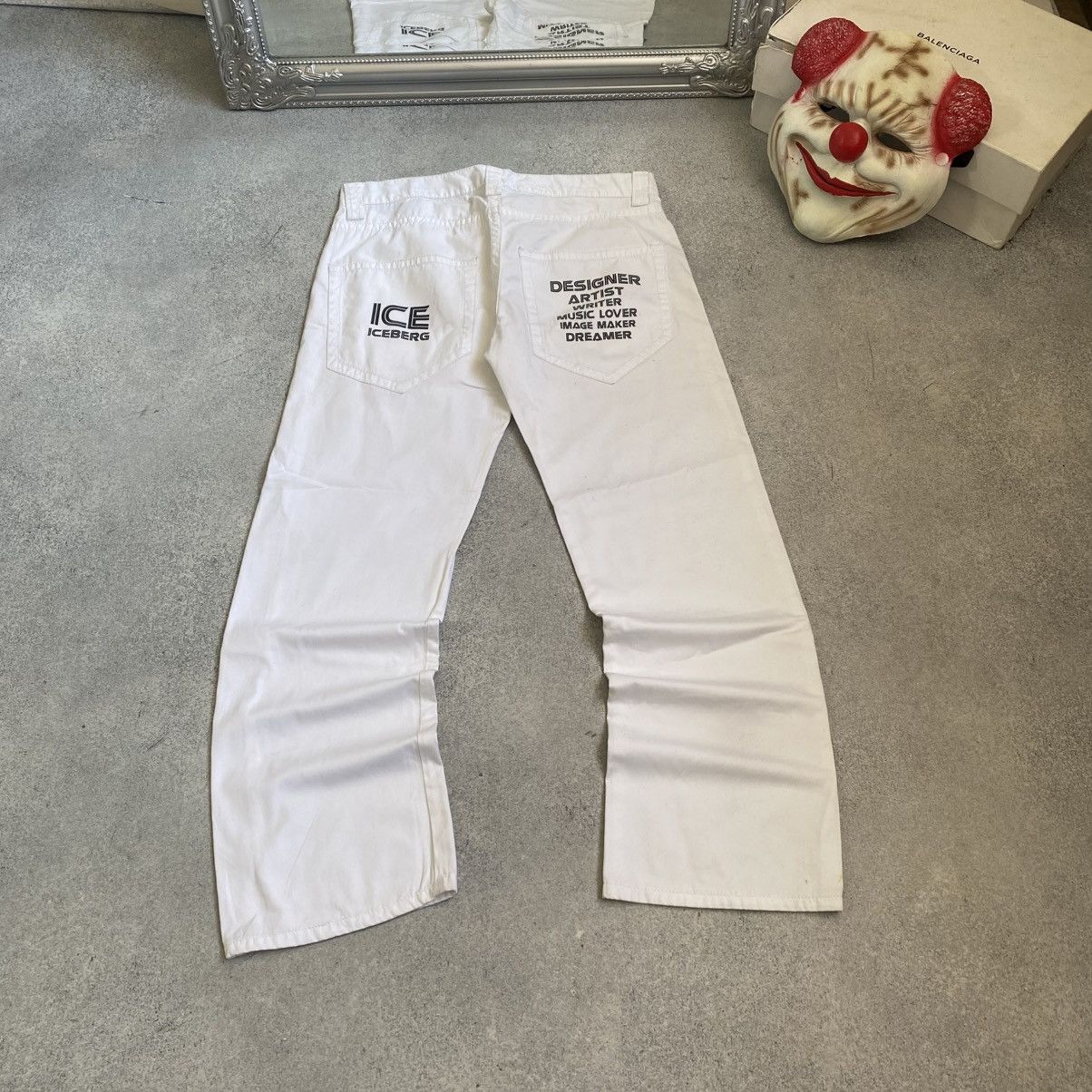 Iceberg Vintage 90's Iceberg Ice White Jeans Big Logo Pants Y2K Size US 31 - 5 Thumbnail